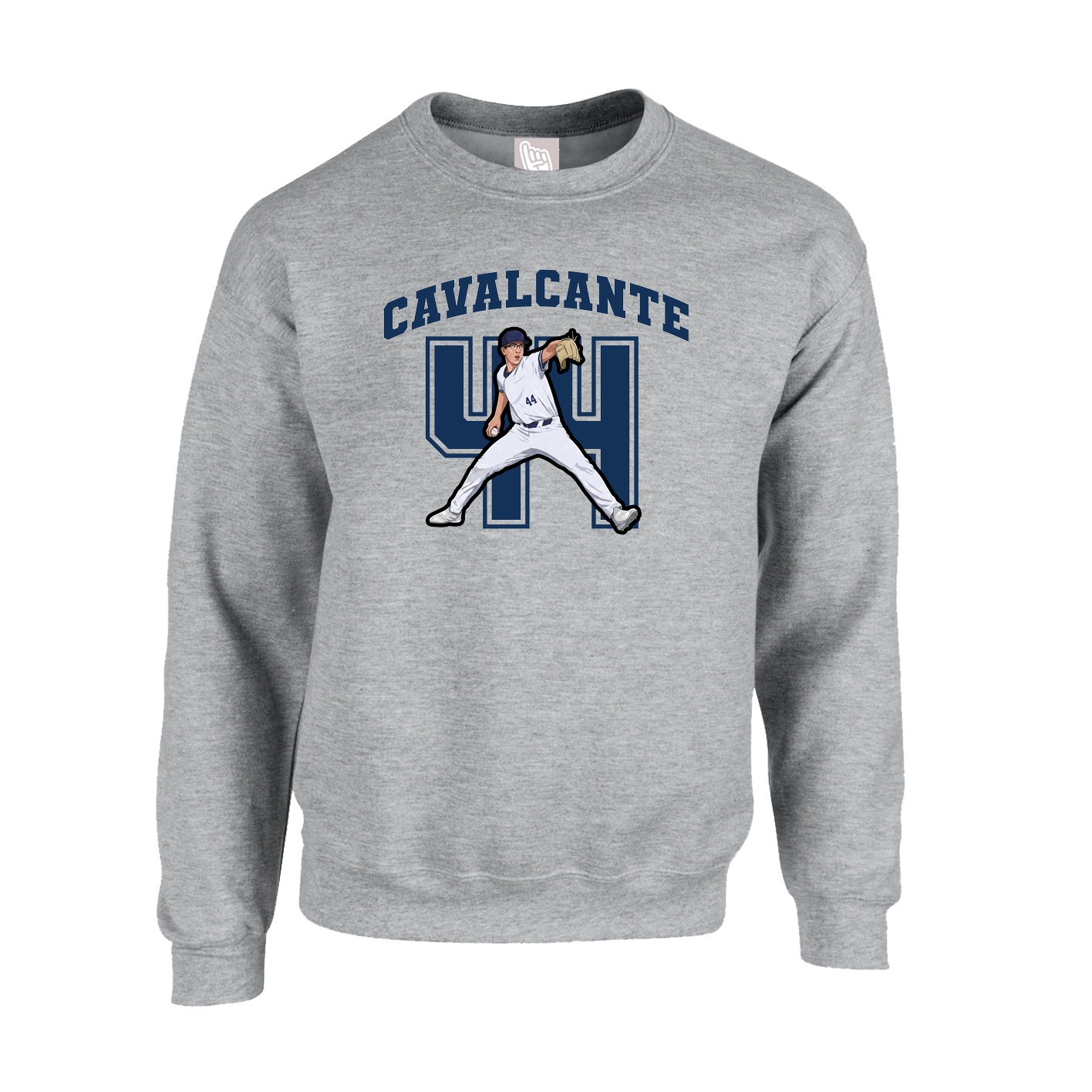 Fleece Crew — Number in Grey