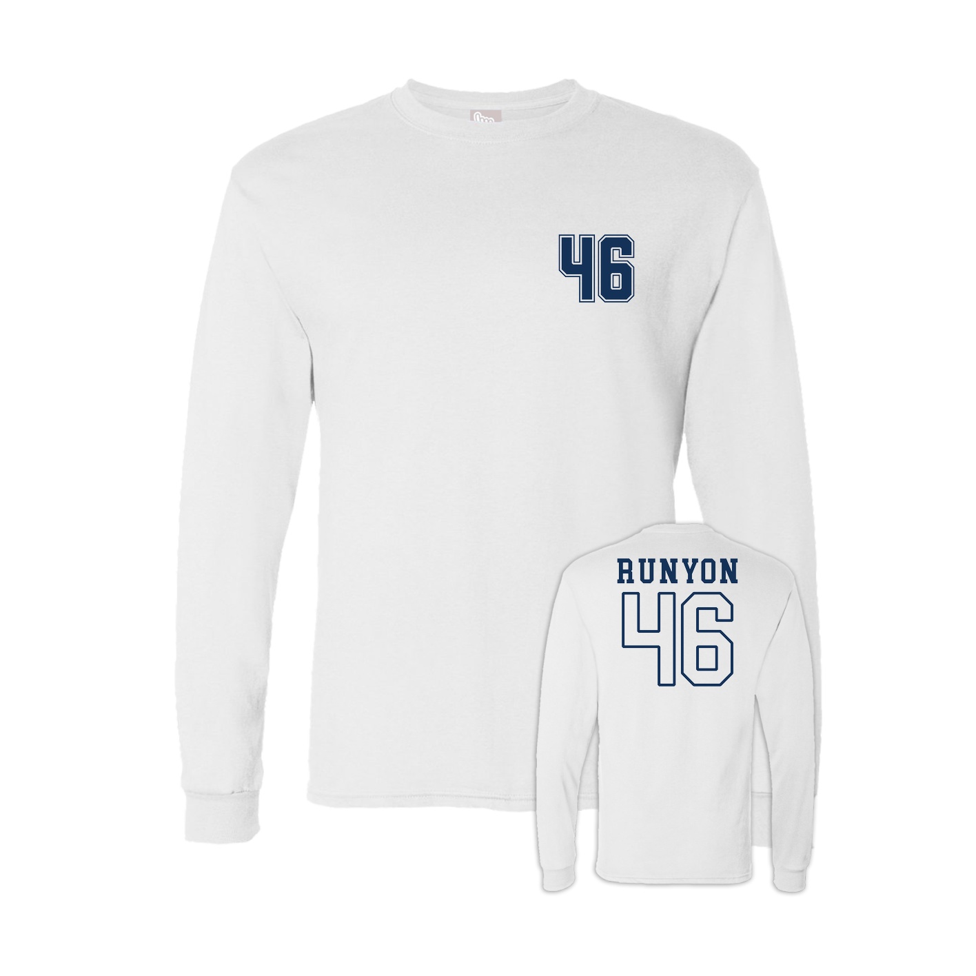 Long Sleeve Tee — Chest Back in White