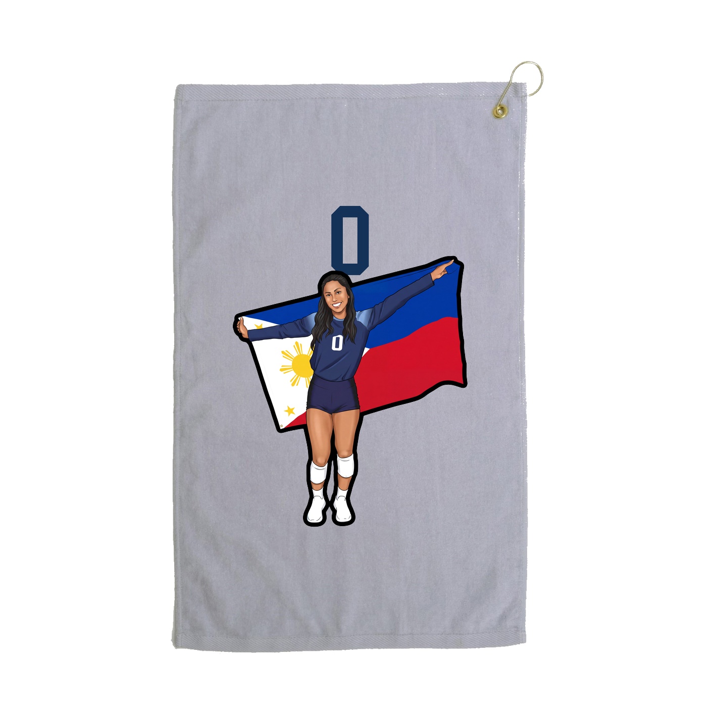 Golf Towel — Number Top in Grey
