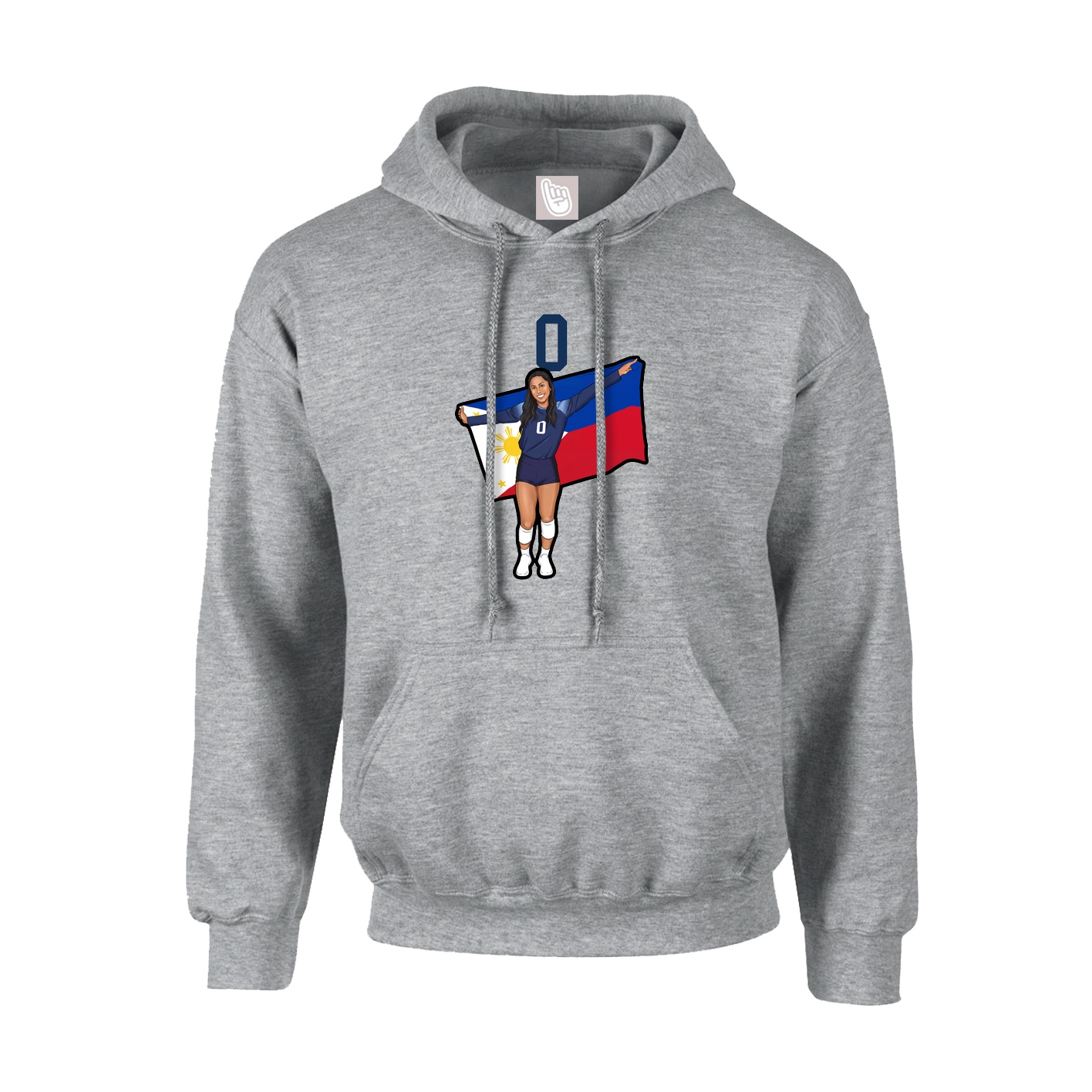Hoodie — Number Top in Grey