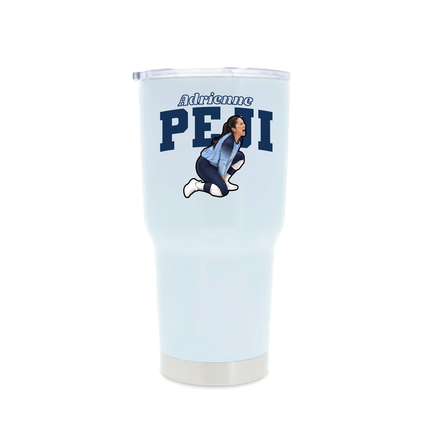 30oz Stainless Steel Tumbler — Name Arch in White