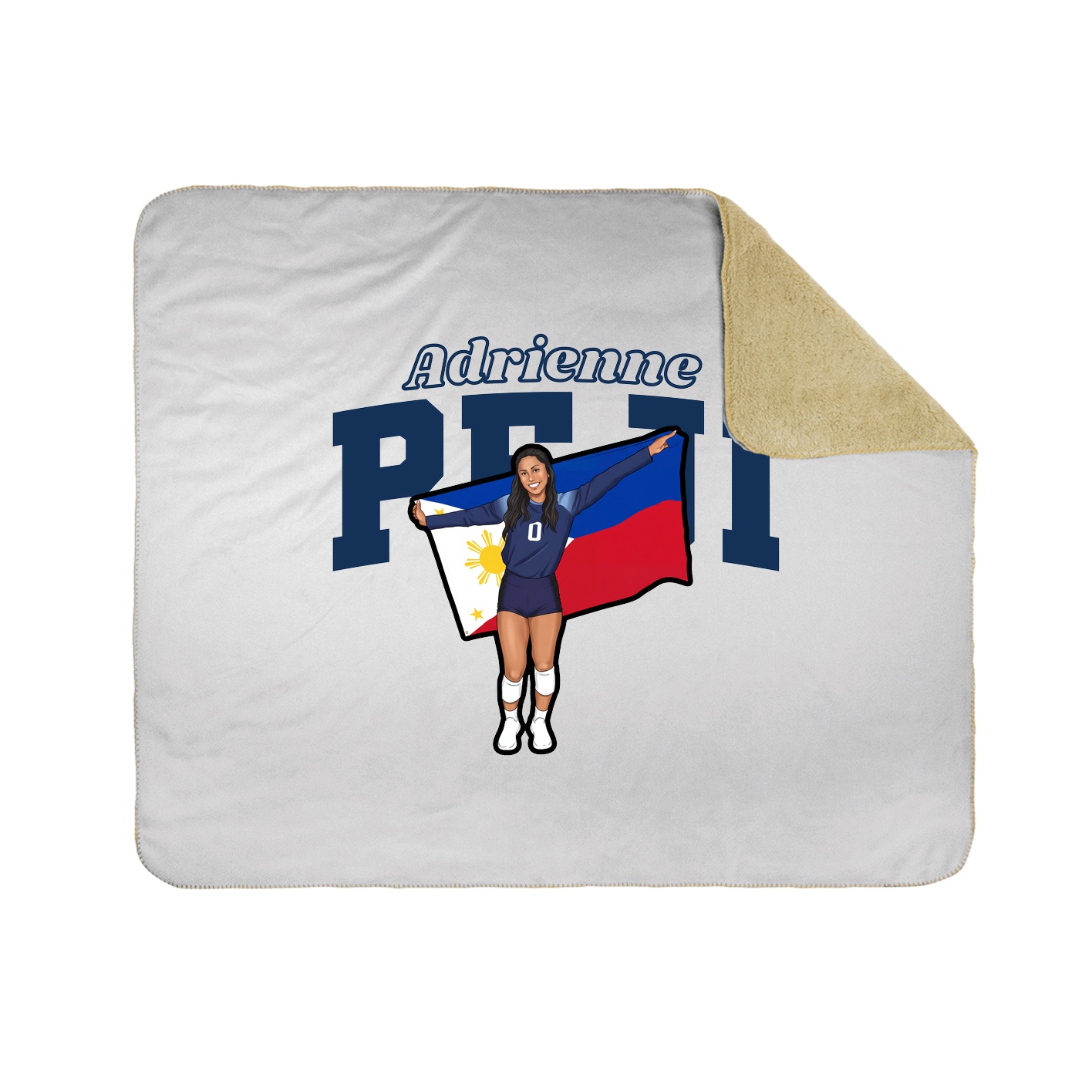 Throw Blanket — Name Arch in White
