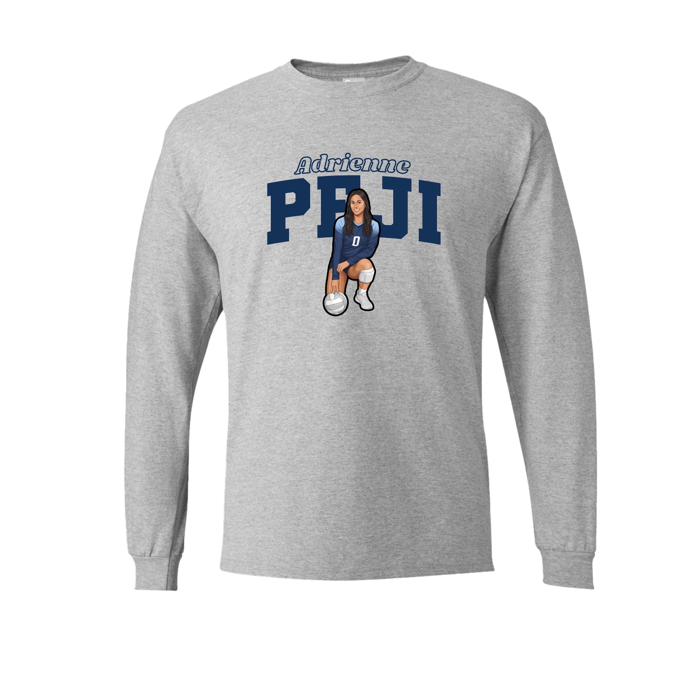 Long Sleeve Tee — Name Arch in Grey