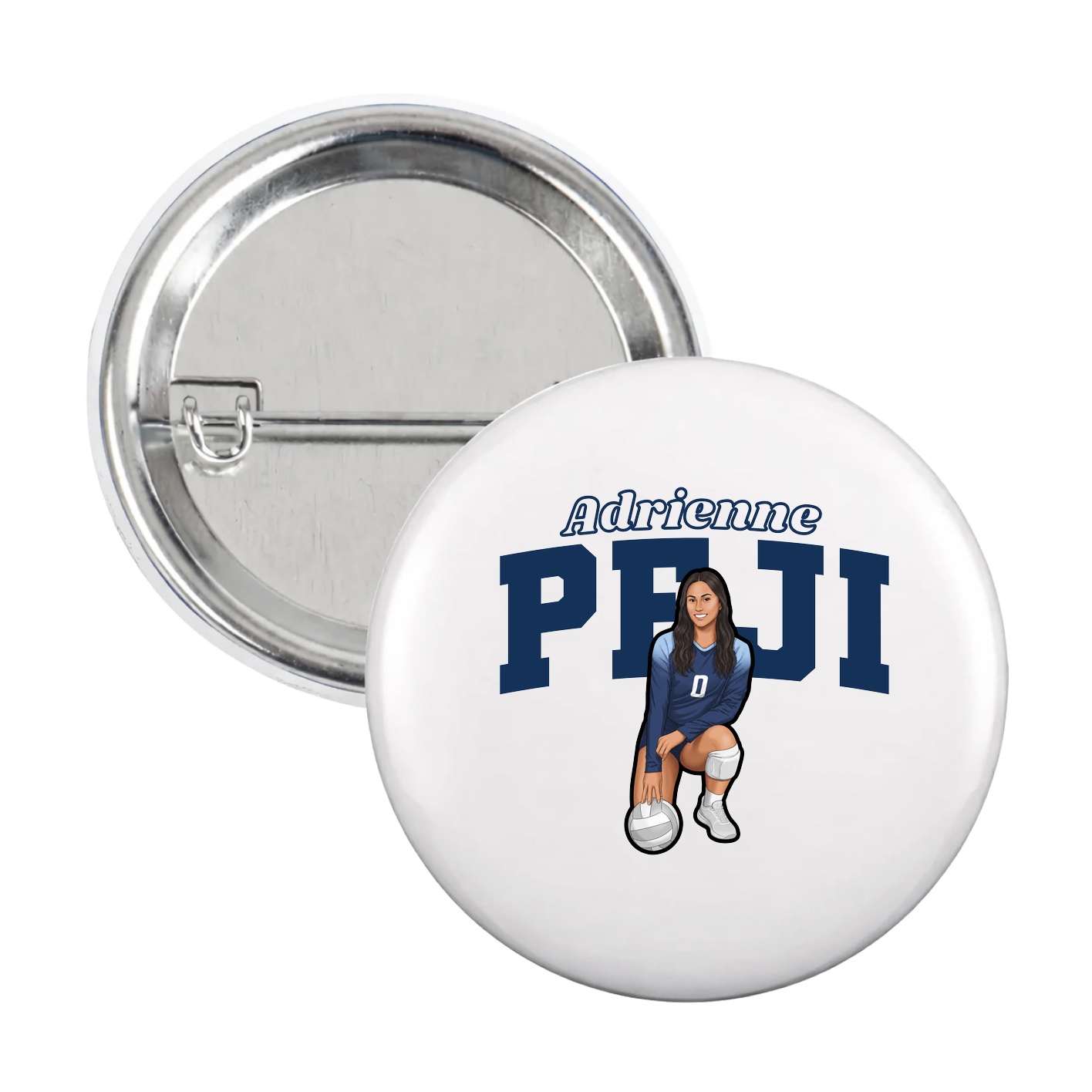 Game Day Button — Name Arch in White