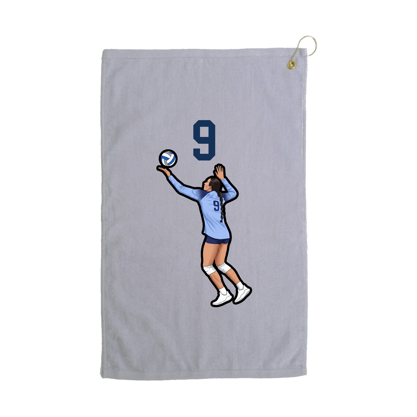 Golf Towel — Number Top in Grey