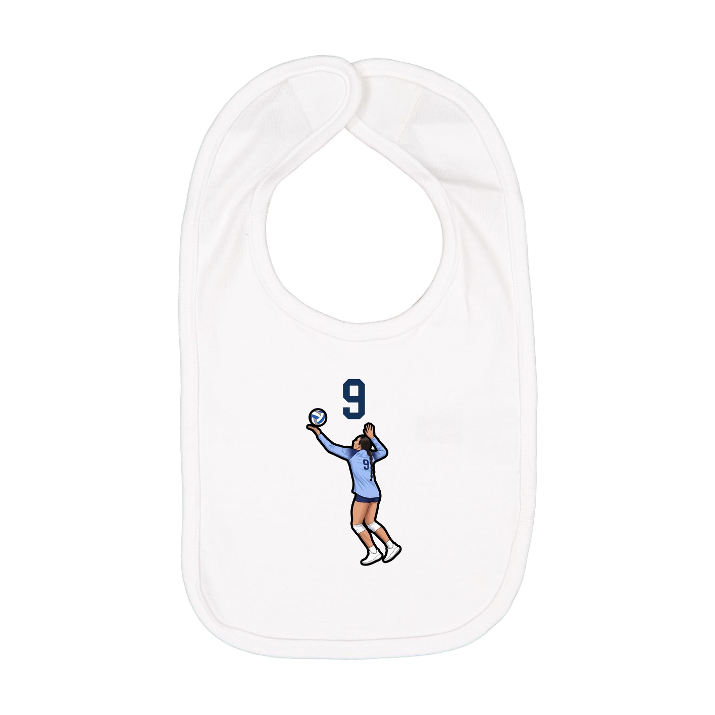 Infant Bib — Number Top in White
