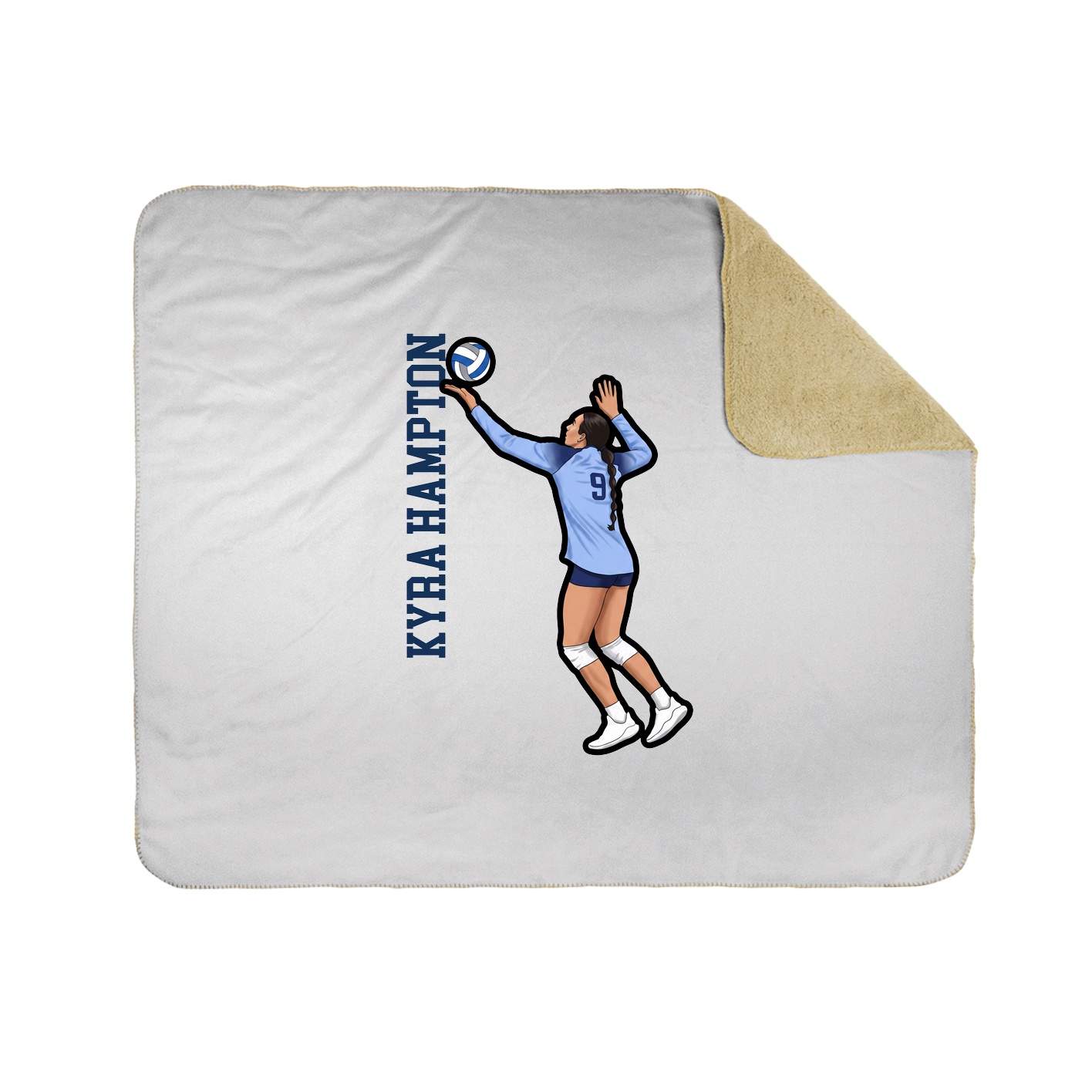Throw Blanket — Name Vertical in White