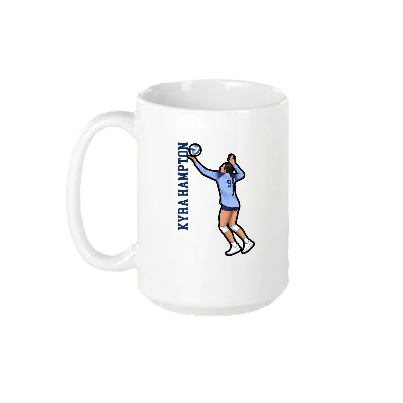 15oz Coffee Mug — Name Vertical in White