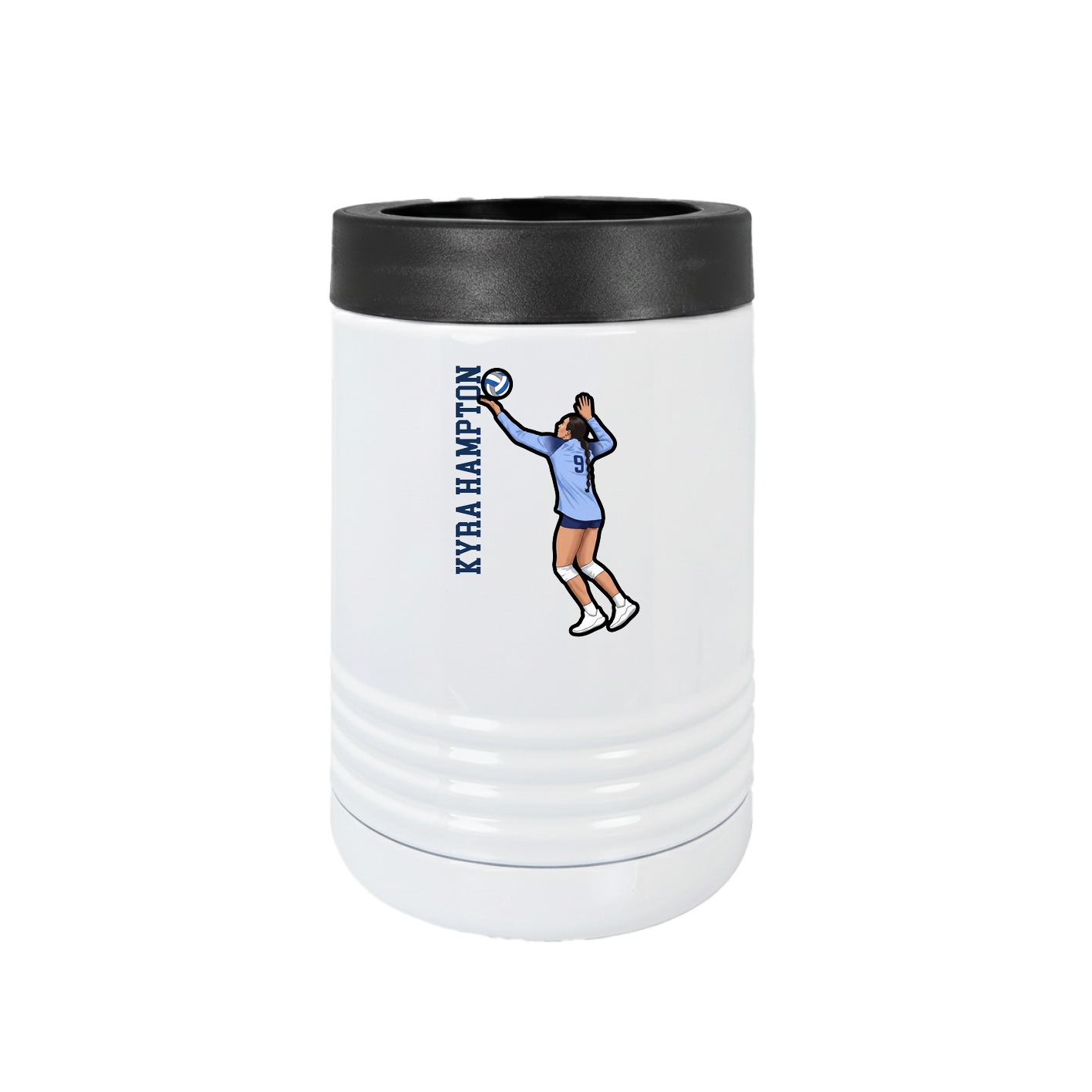 Beverage Holder — Name Vertical in White