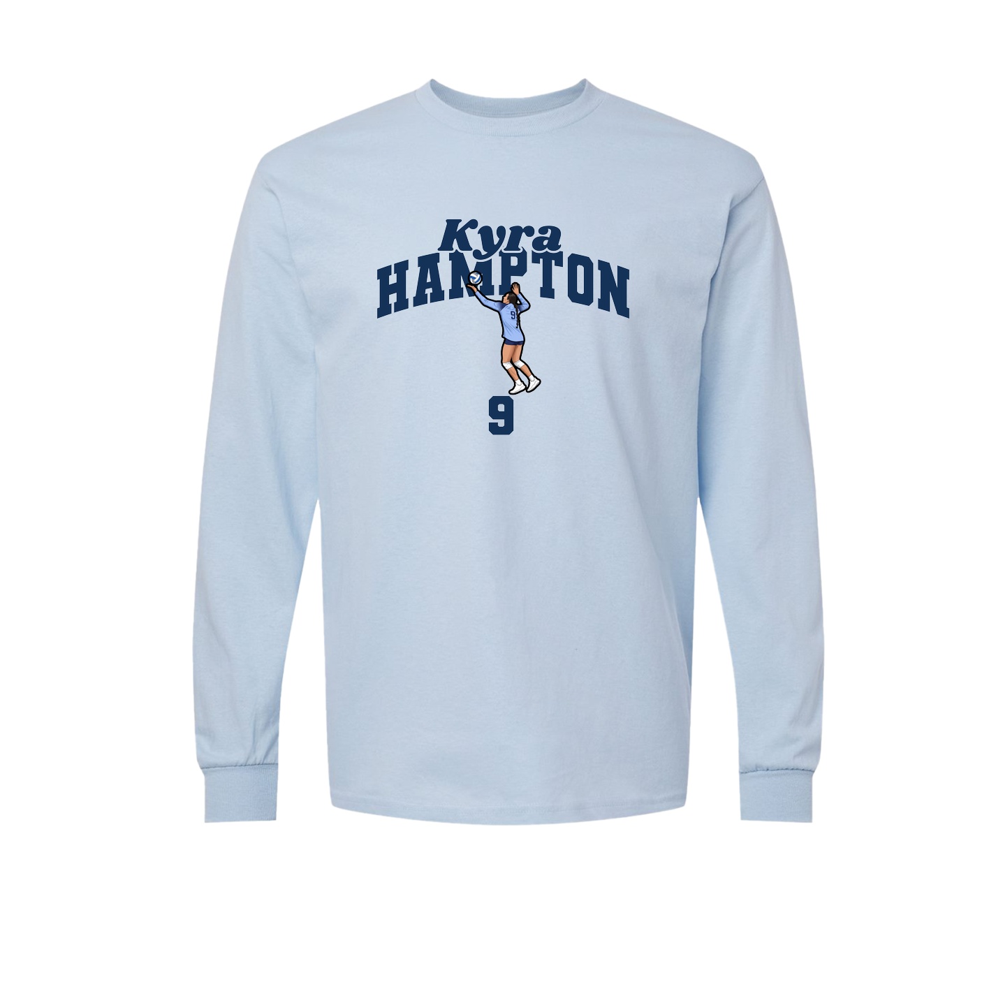 Long Sleeve Tee — Signature Arch in Light Blue