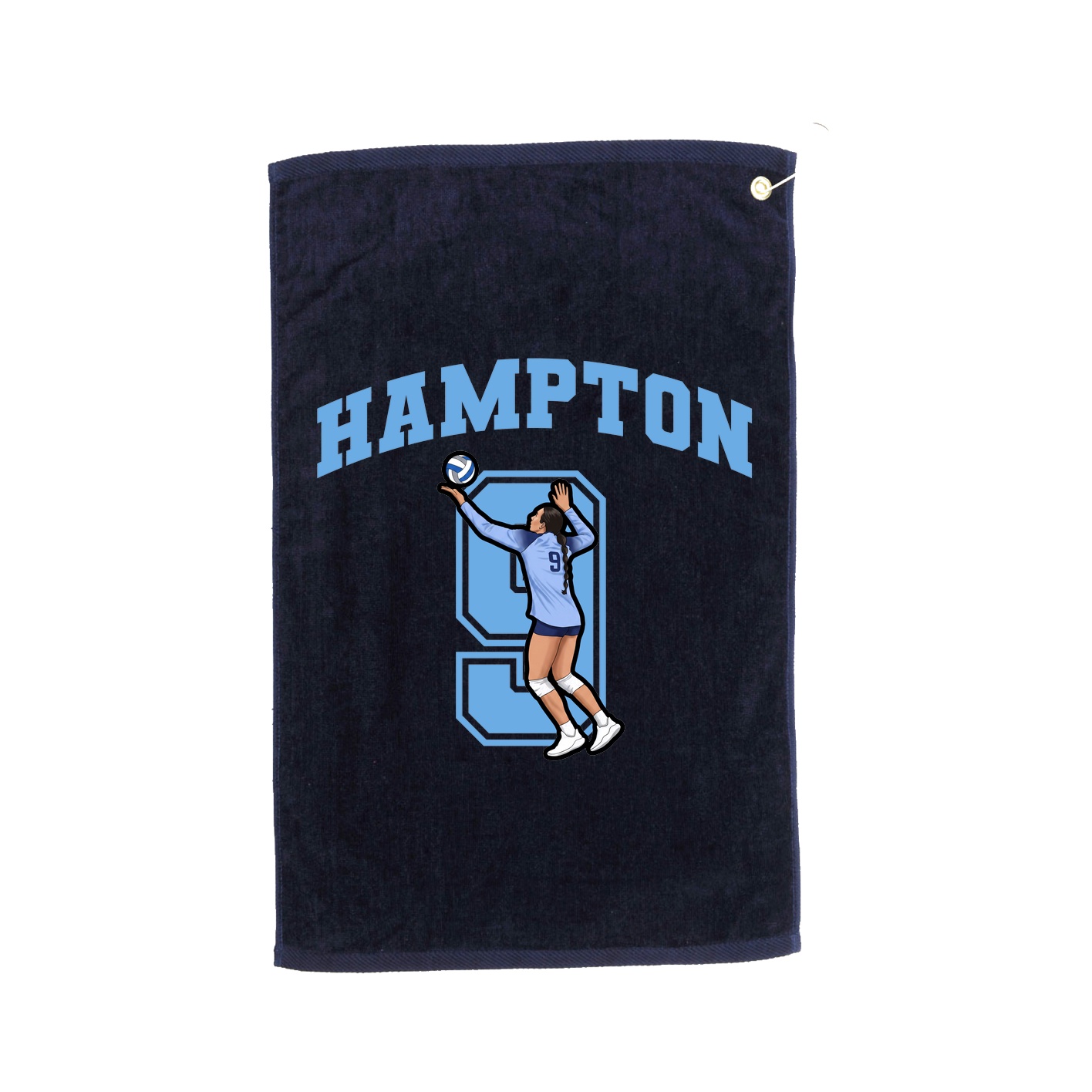 Golf Towel — Number in Navy