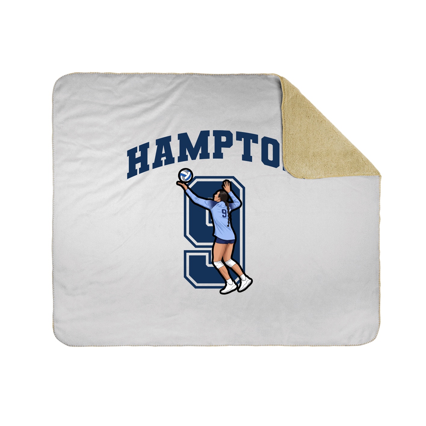 Throw Blanket — Number in White