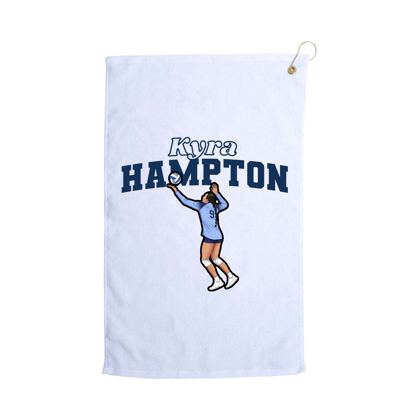 Golf Towel — Name Arch in White