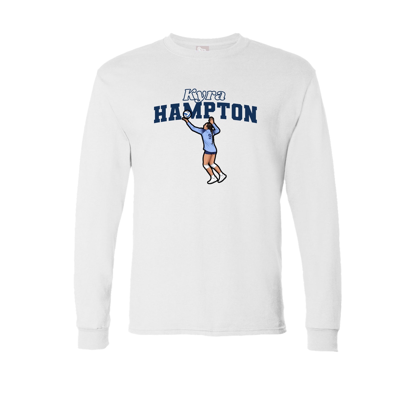 Long Sleeve Tee — Name Arch in White