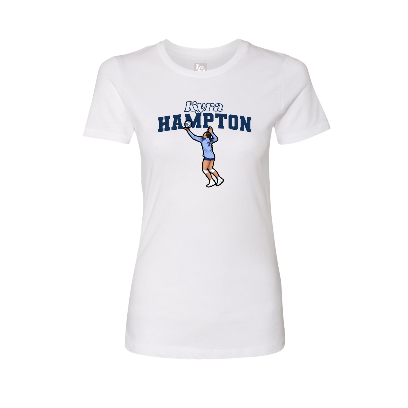 Fitted Women's Tee — Name Arch in White