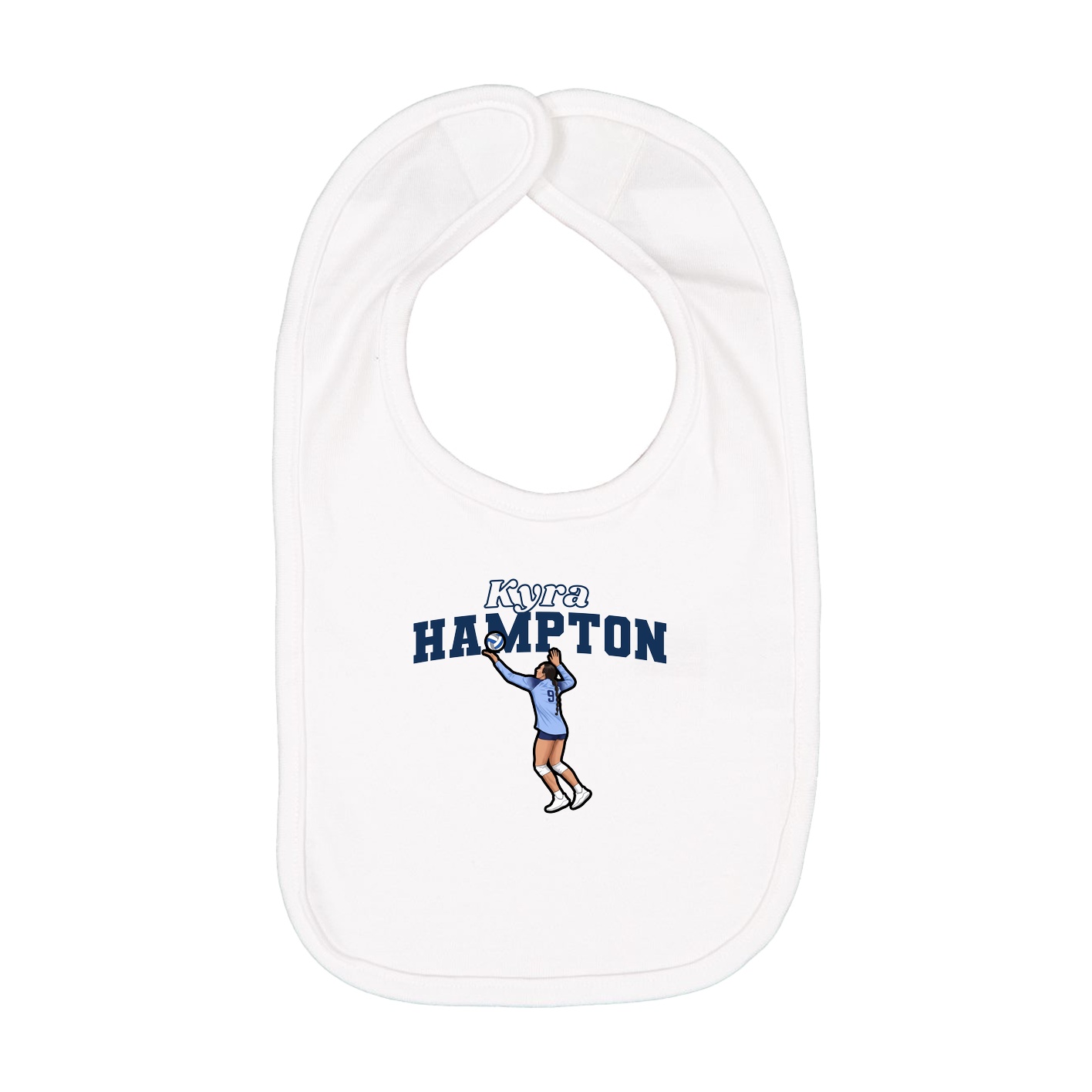 Infant Bib — Name Arch in White