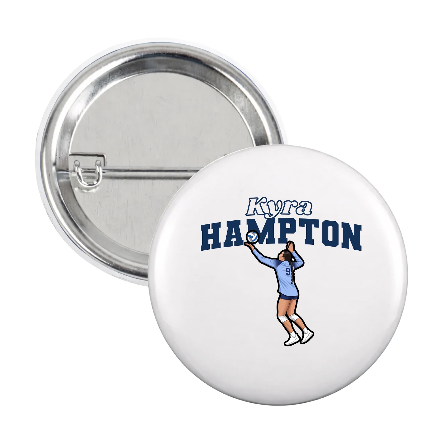 Game Day Button — Name Arch in White
