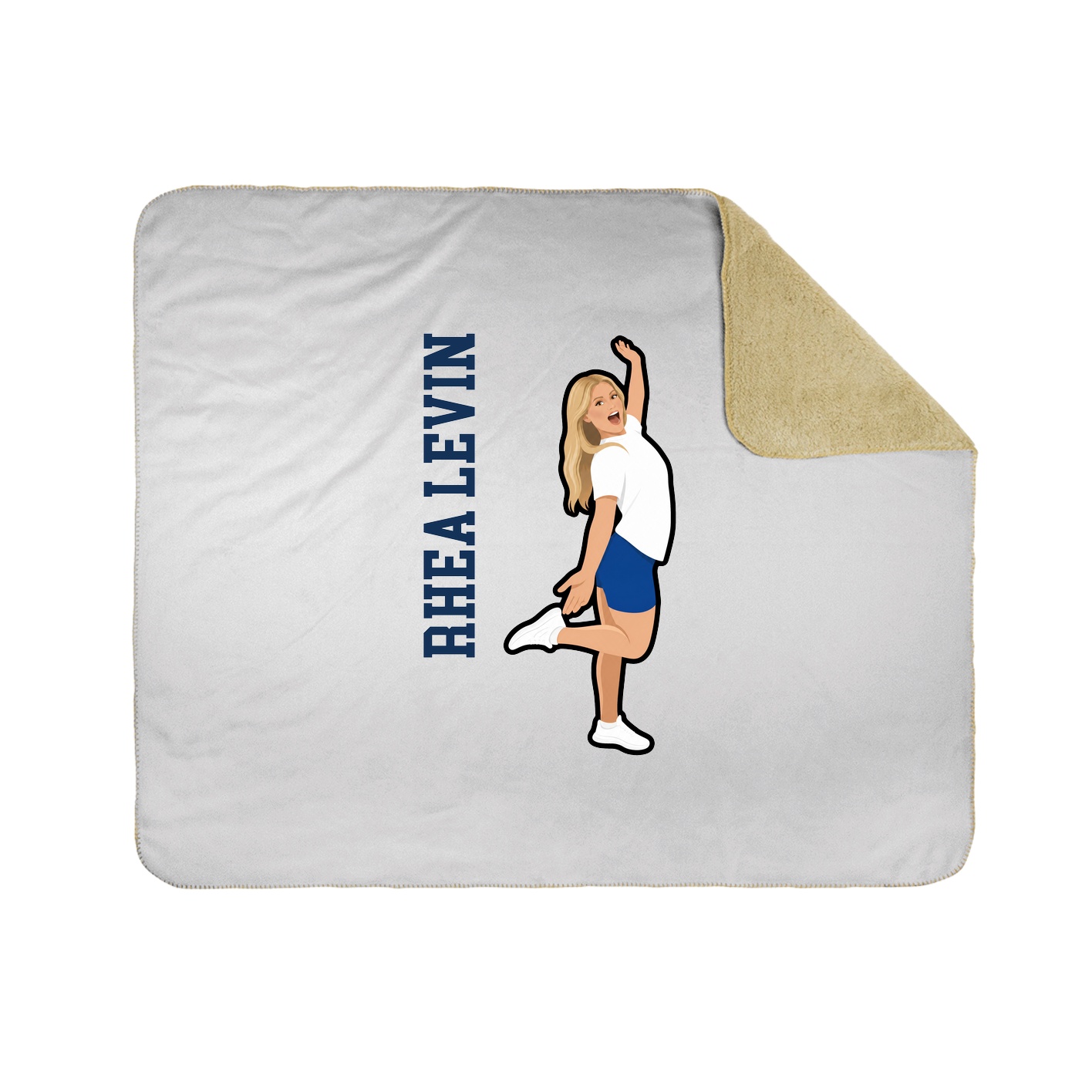 Throw Blanket — Name Vertical in White