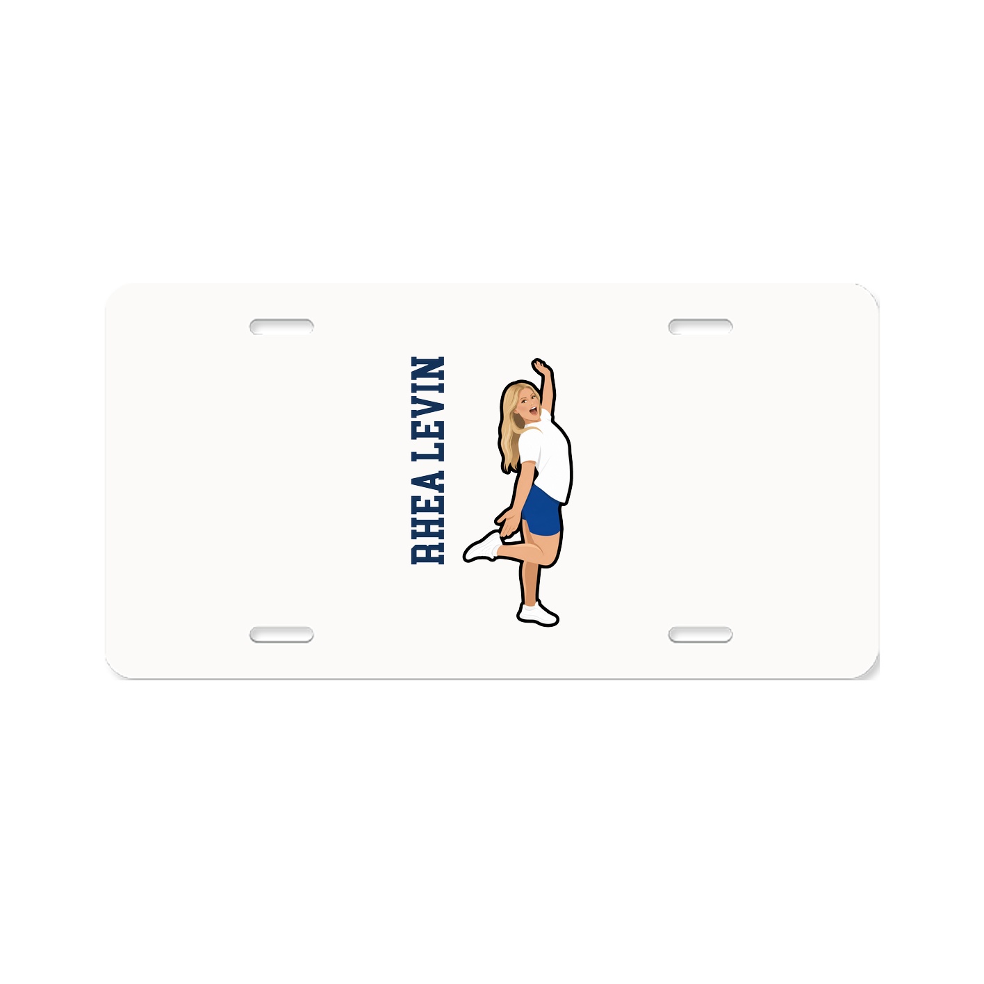 License Plate — Name Vertical in Classic