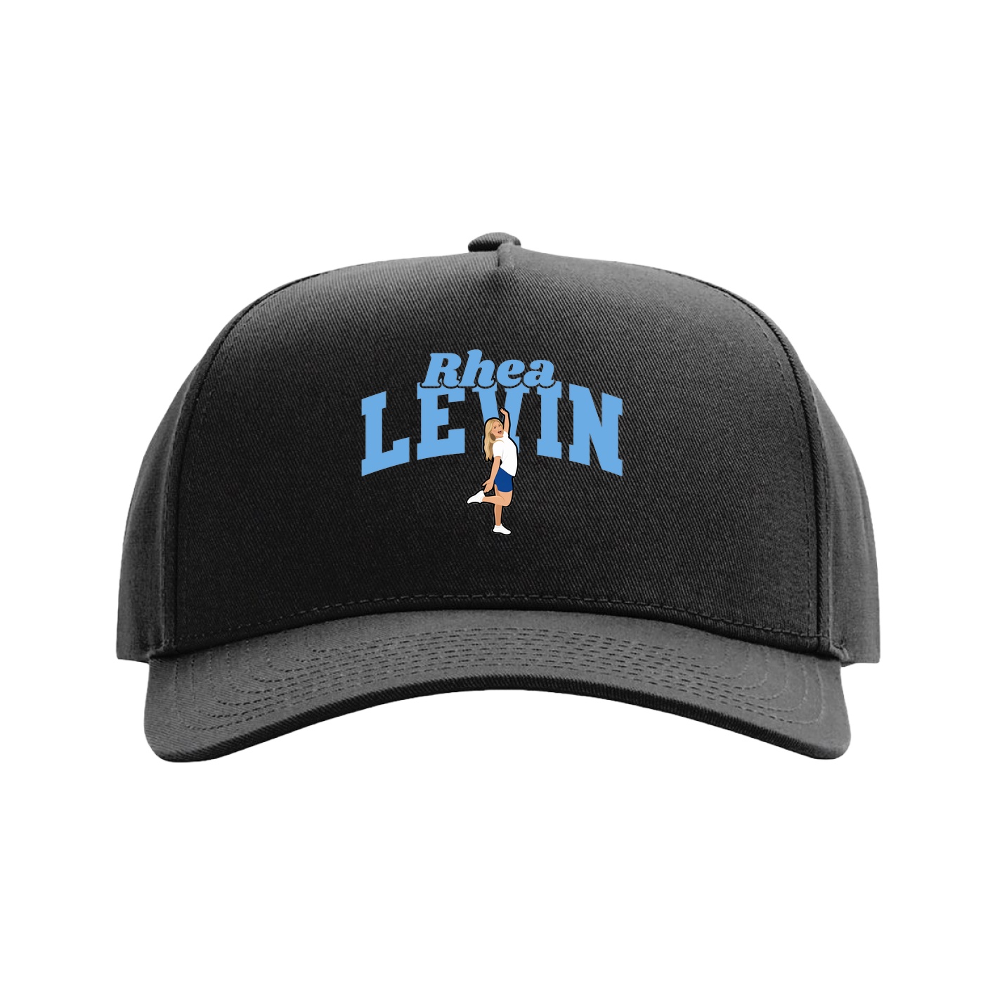 Full Fabric Five-Panel Champ Cap — Signature Arch in Black