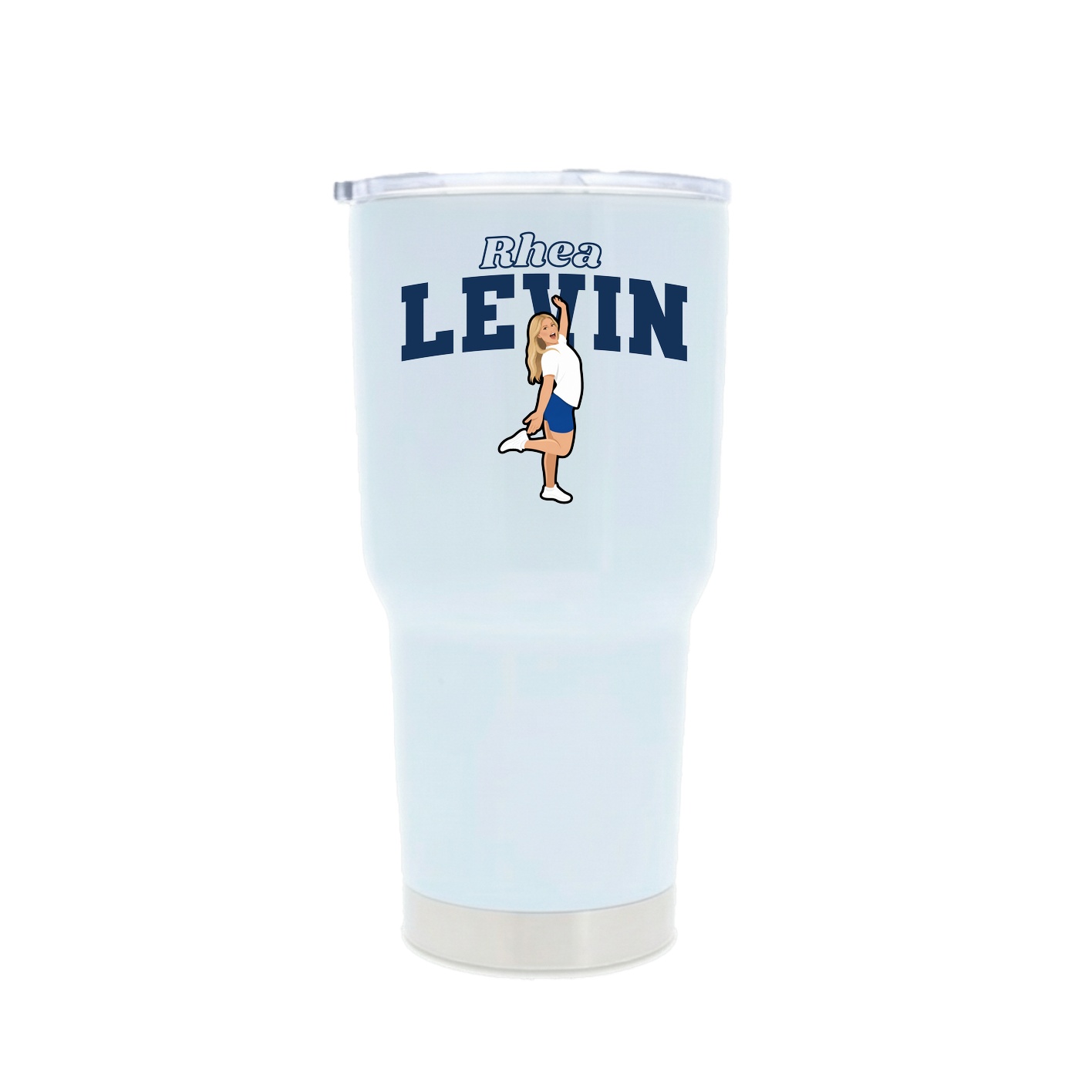 30oz Stainless Steel Tumbler — Name Arch in White