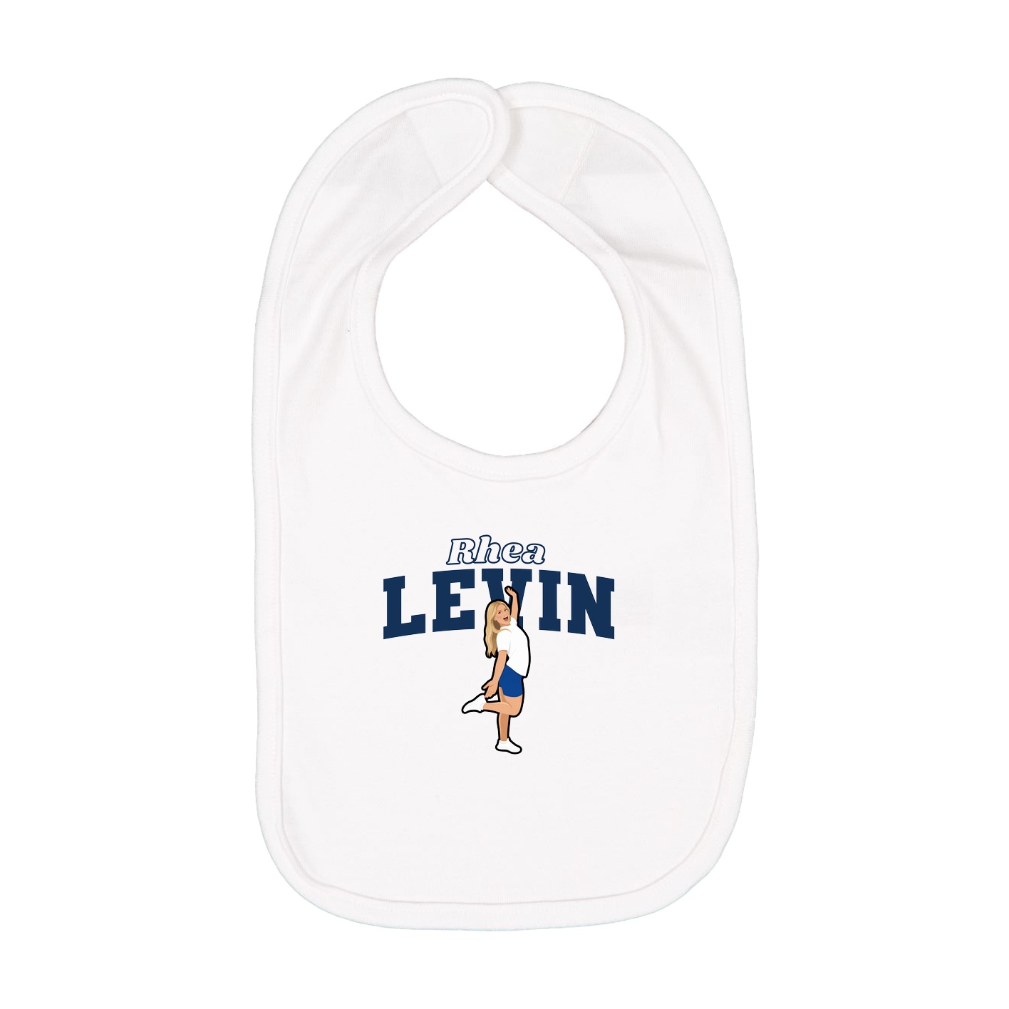 Infant Bib — Name Arch in White