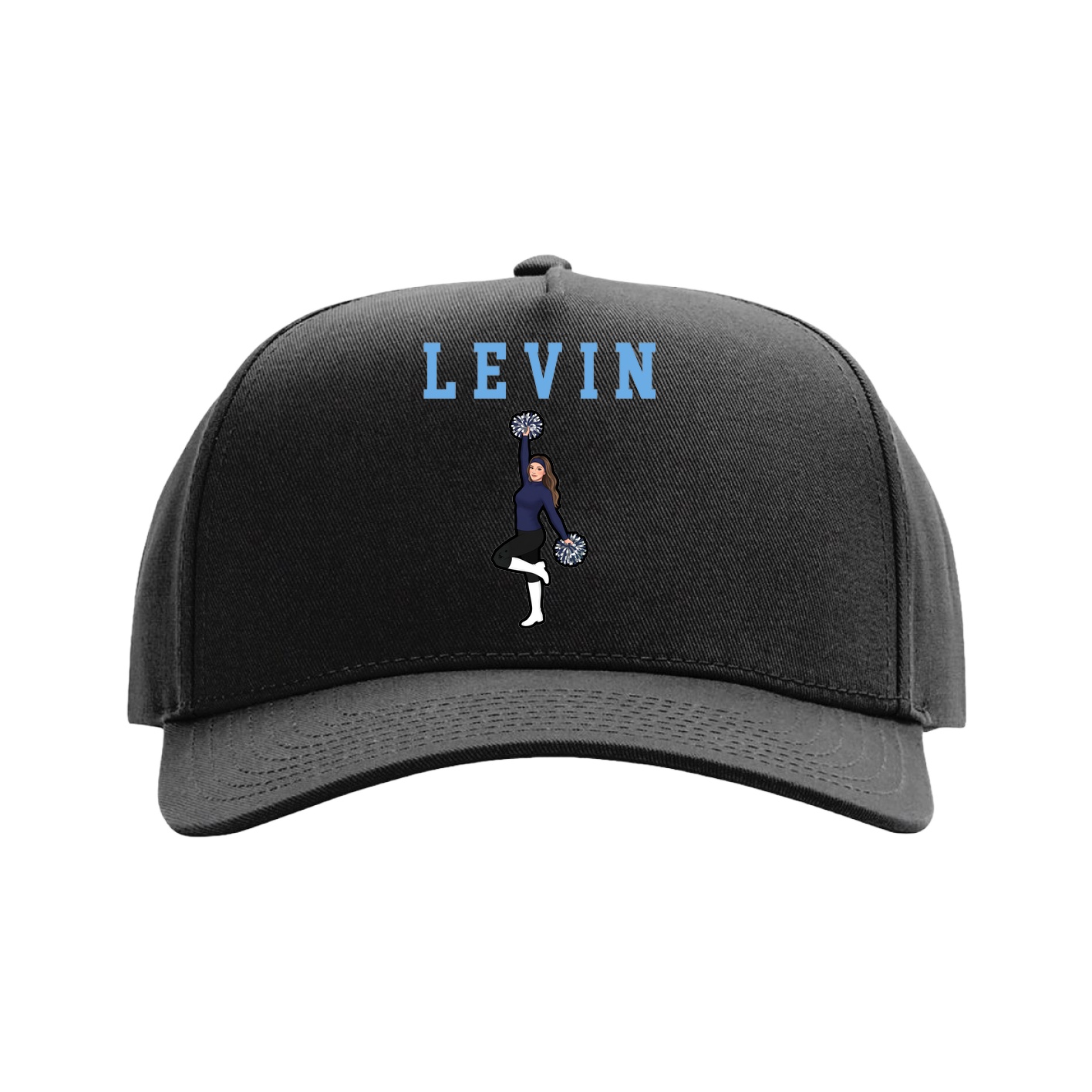Full Fabric Five-Panel Champ Cap — Shirsey in Black