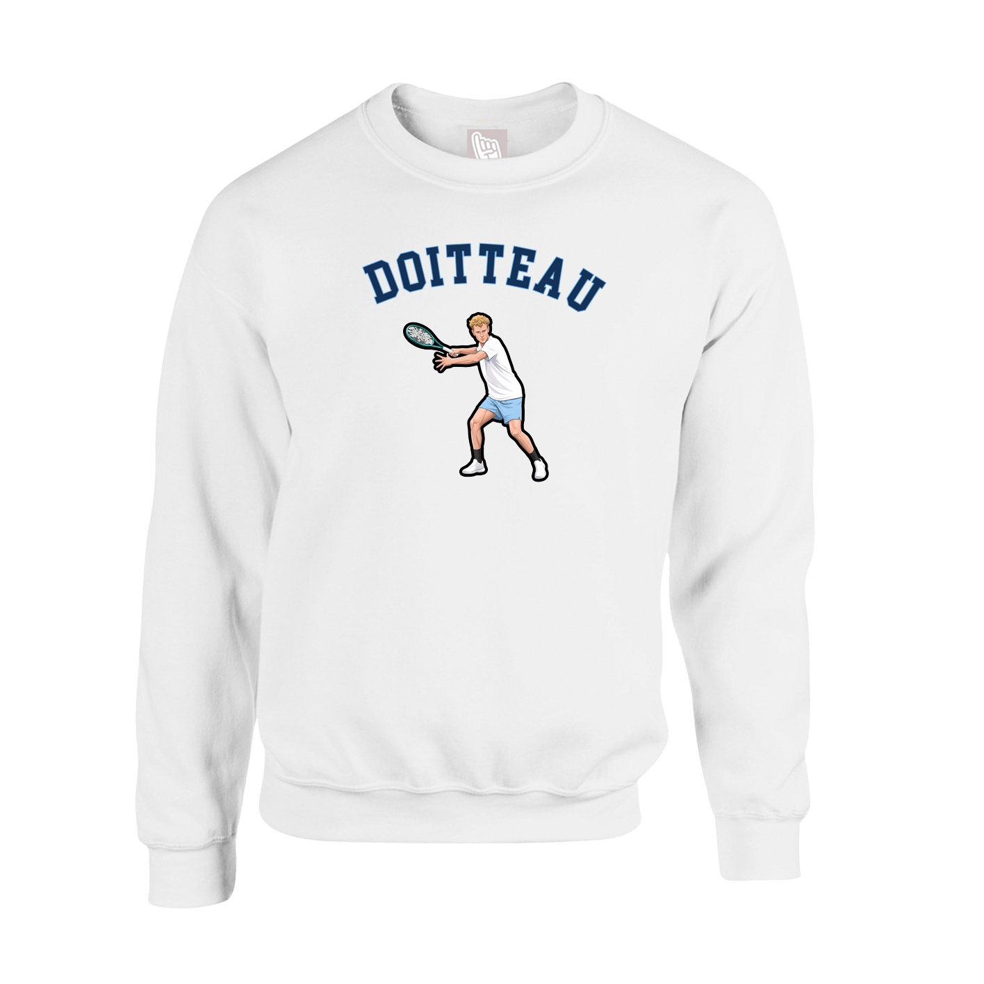Fleece Crew — Shirsey Arch in White