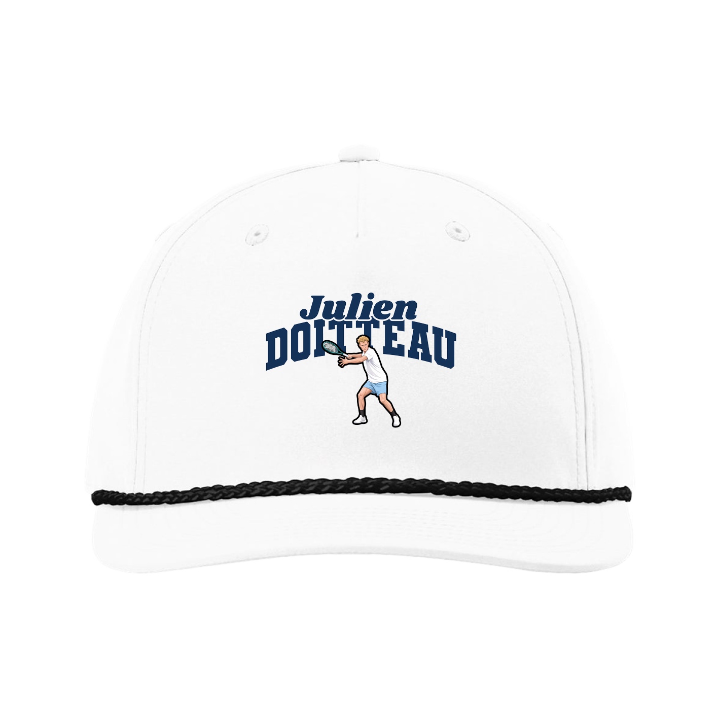 Five-Panel Classic Rope Cap — Signature Arch in White