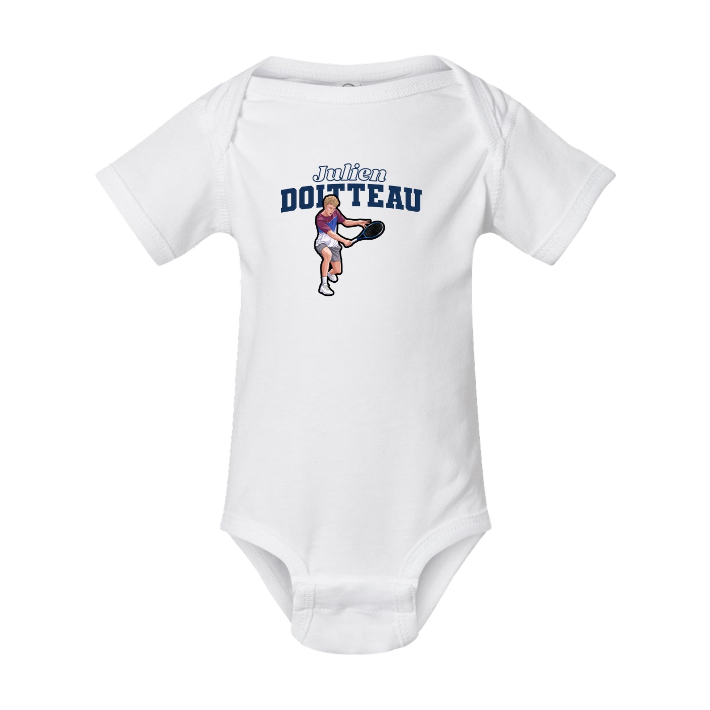 Baby Onesie — Name Arch in White