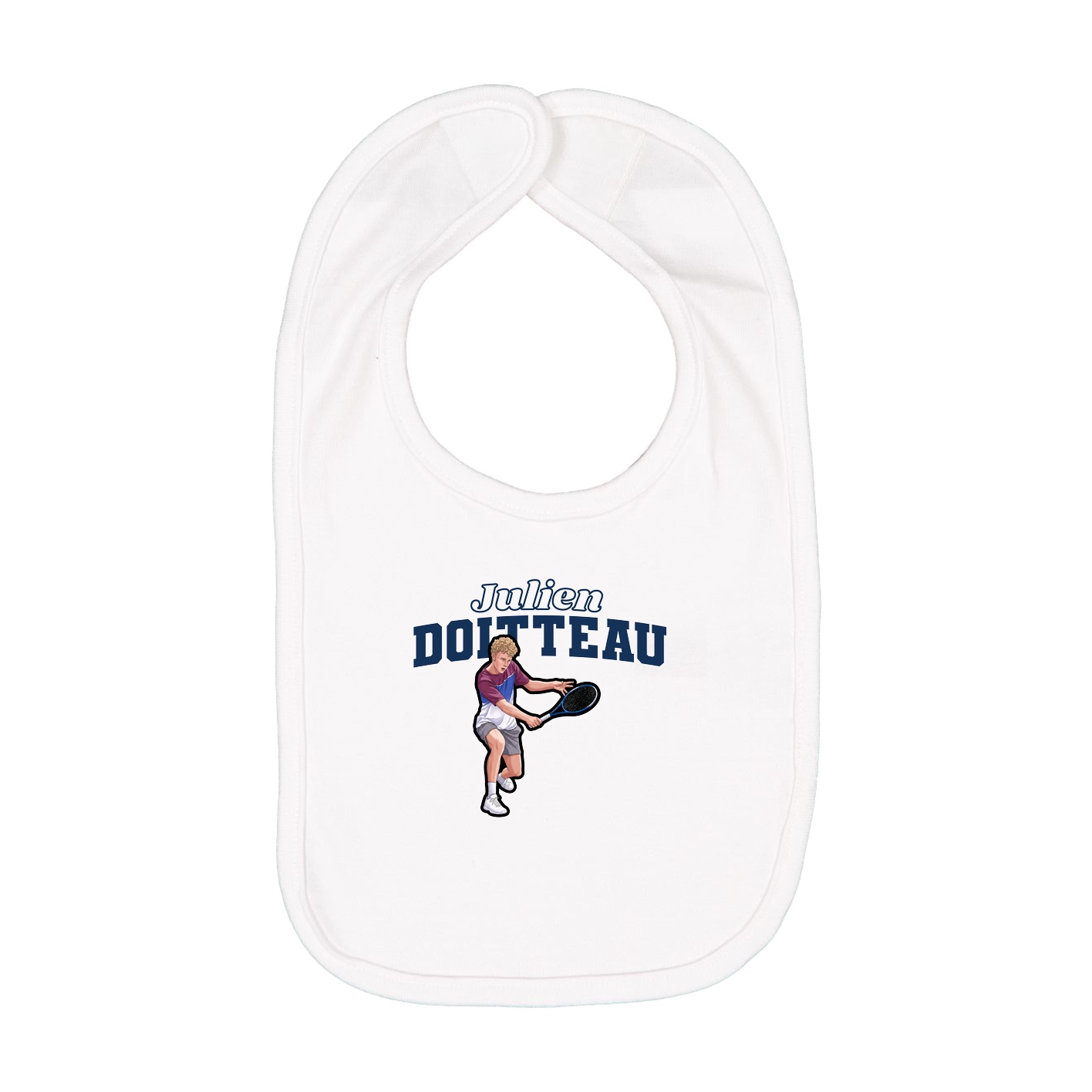 Infant Bib — Name Arch in White