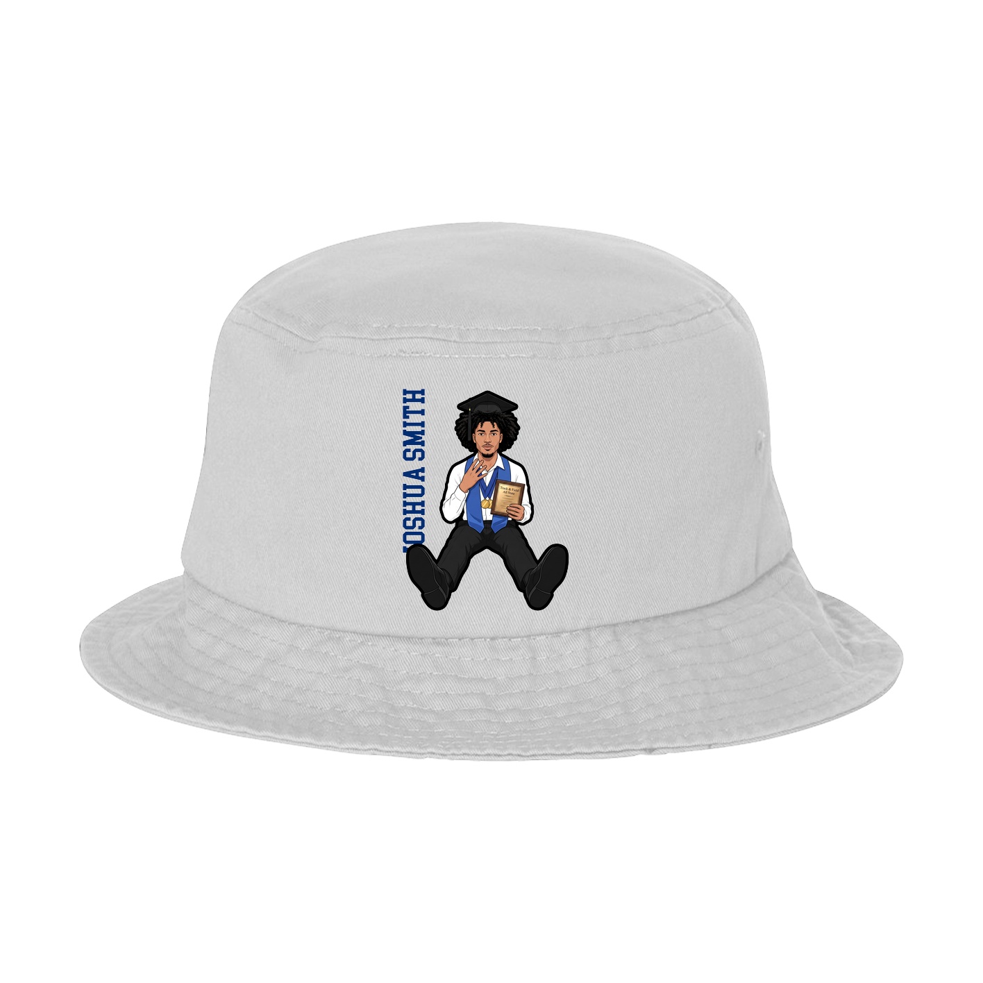 Bucket Cap — Name Vertical in White
