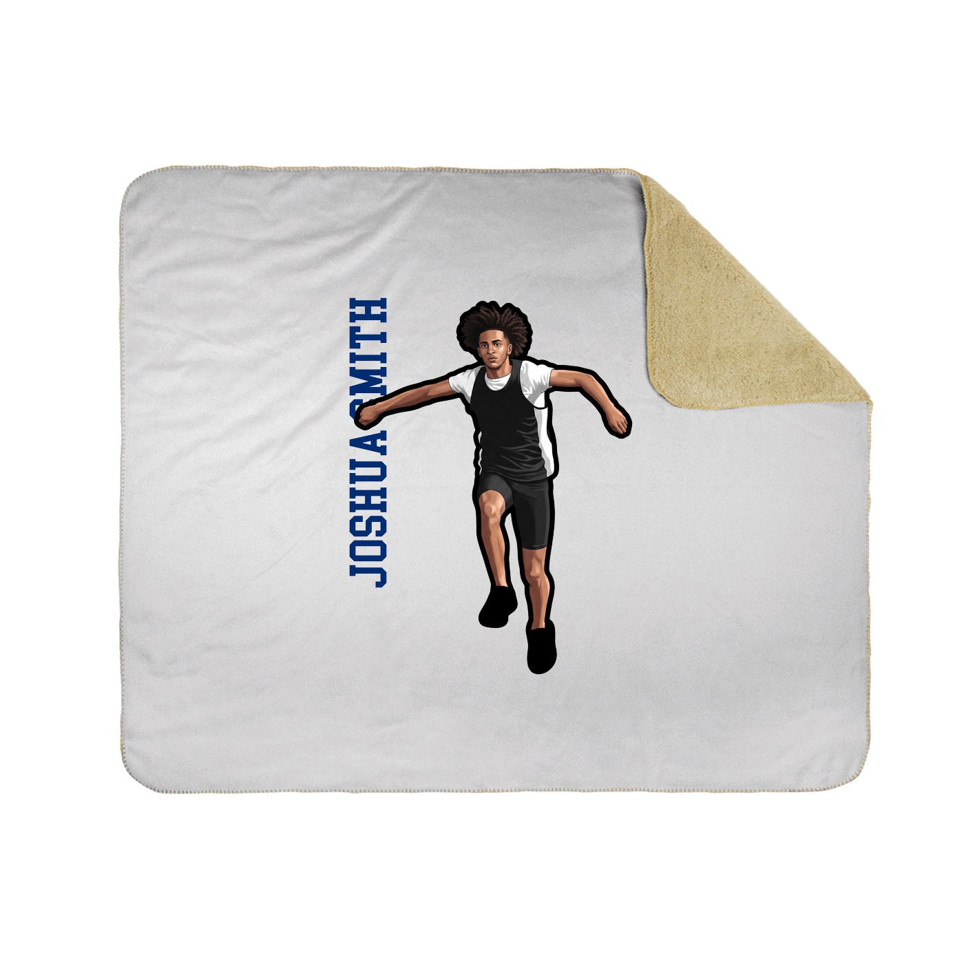 Throw Blanket — Name Vertical in White