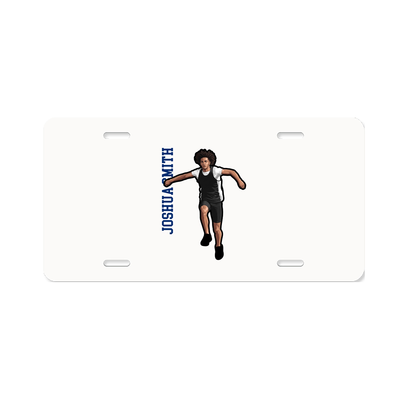 License Plate — Name Vertical in Classic