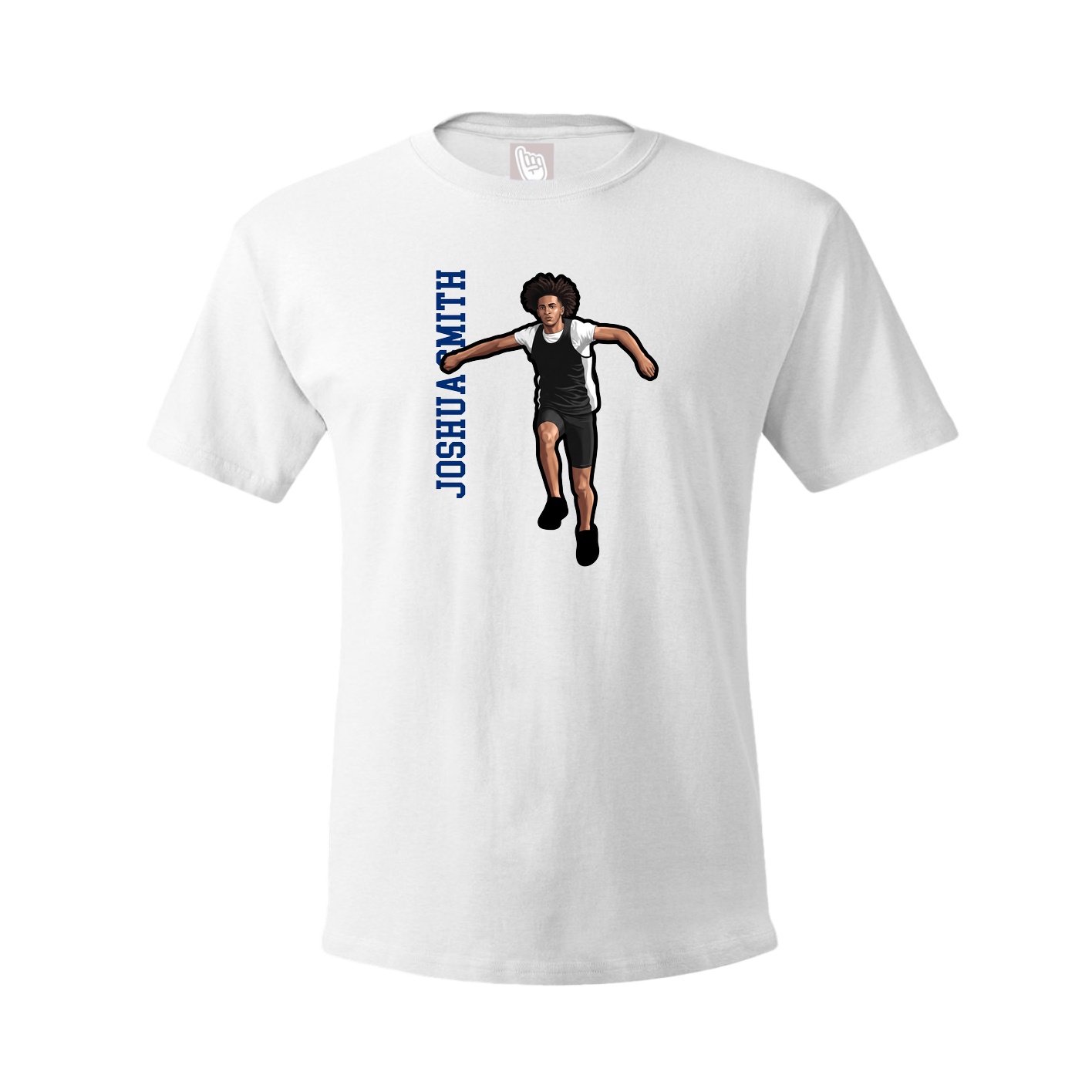 Tee — Name Vertical in White