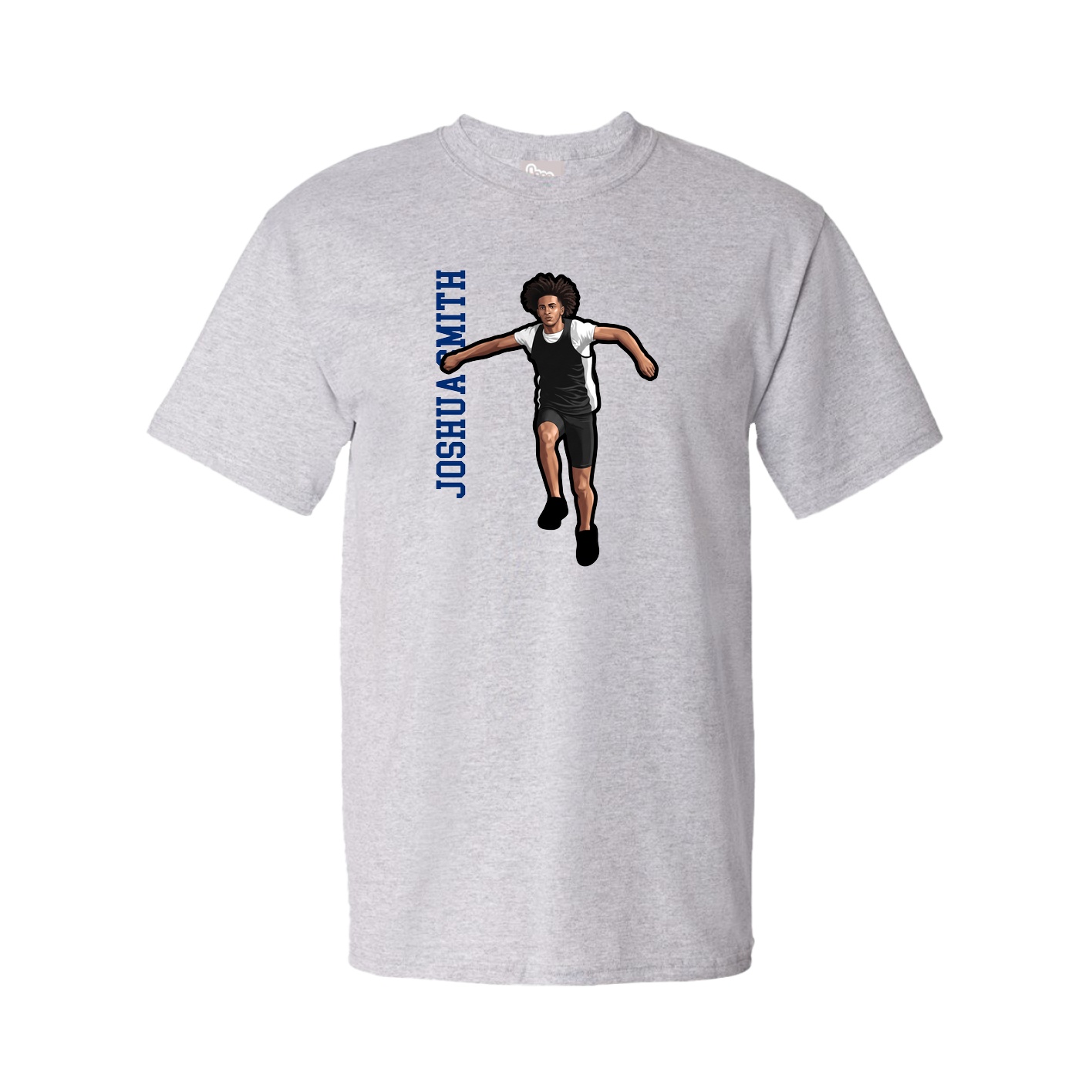 Youth Tee — Name Vertical in Grey