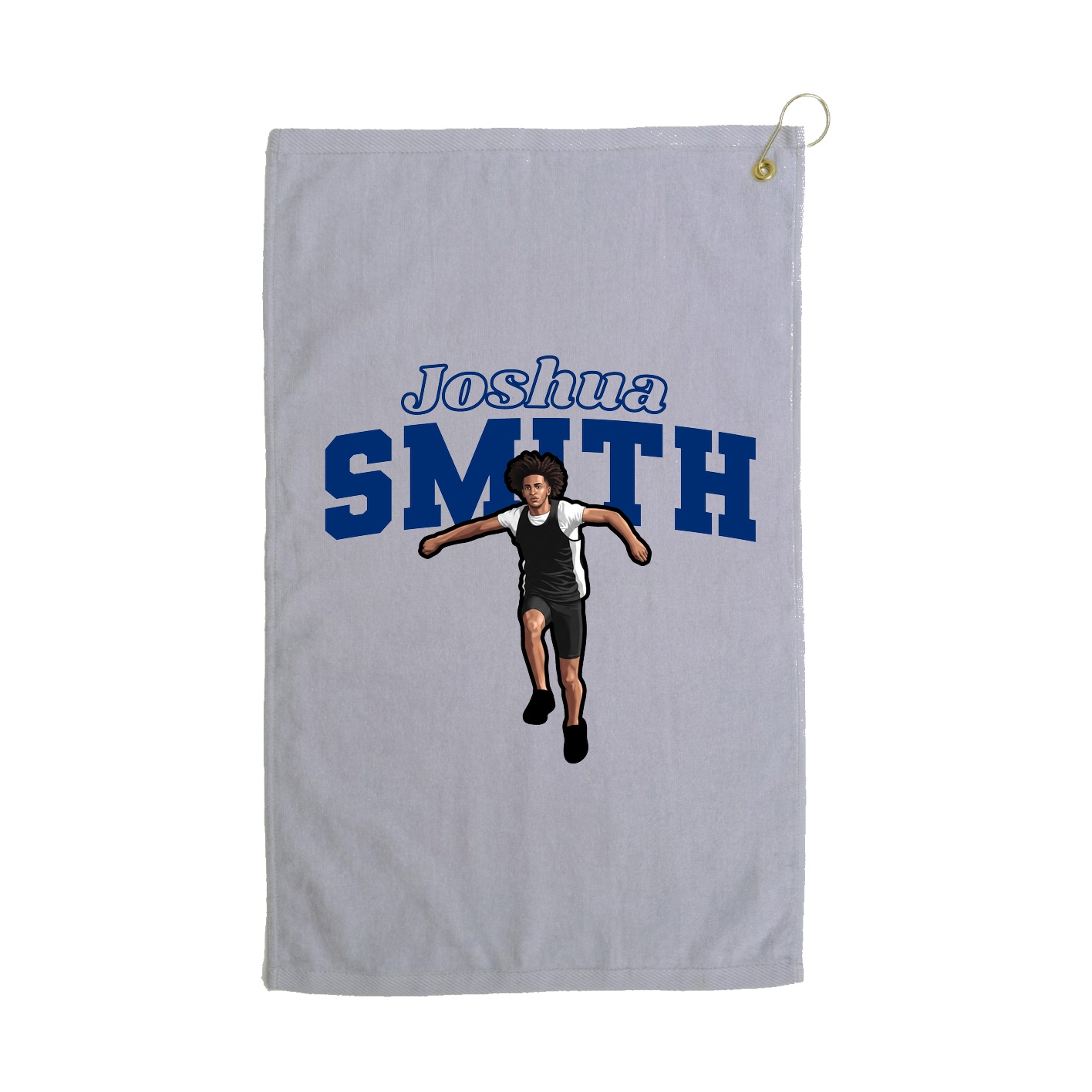 Golf Towel — Name Arch in Grey