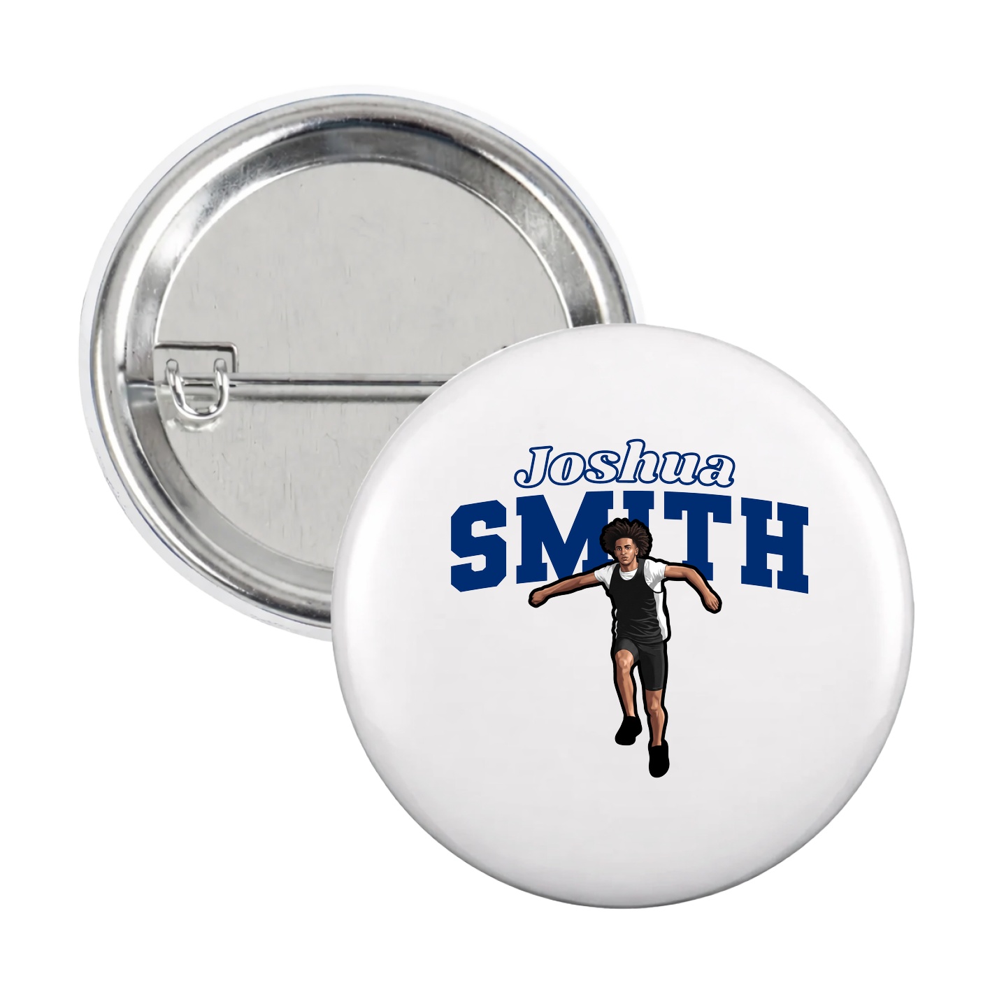 Game Day Button — Name Arch in White