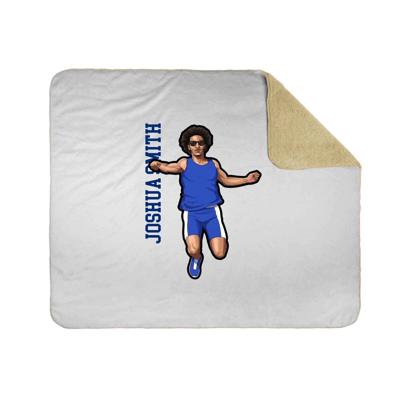 Throw Blanket — Name Vertical in White