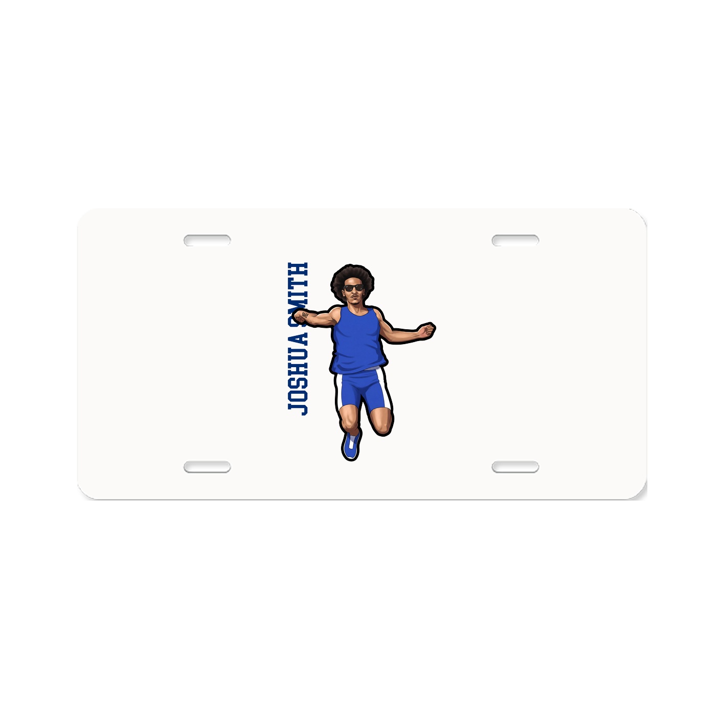 License Plate — Name Vertical in Classic