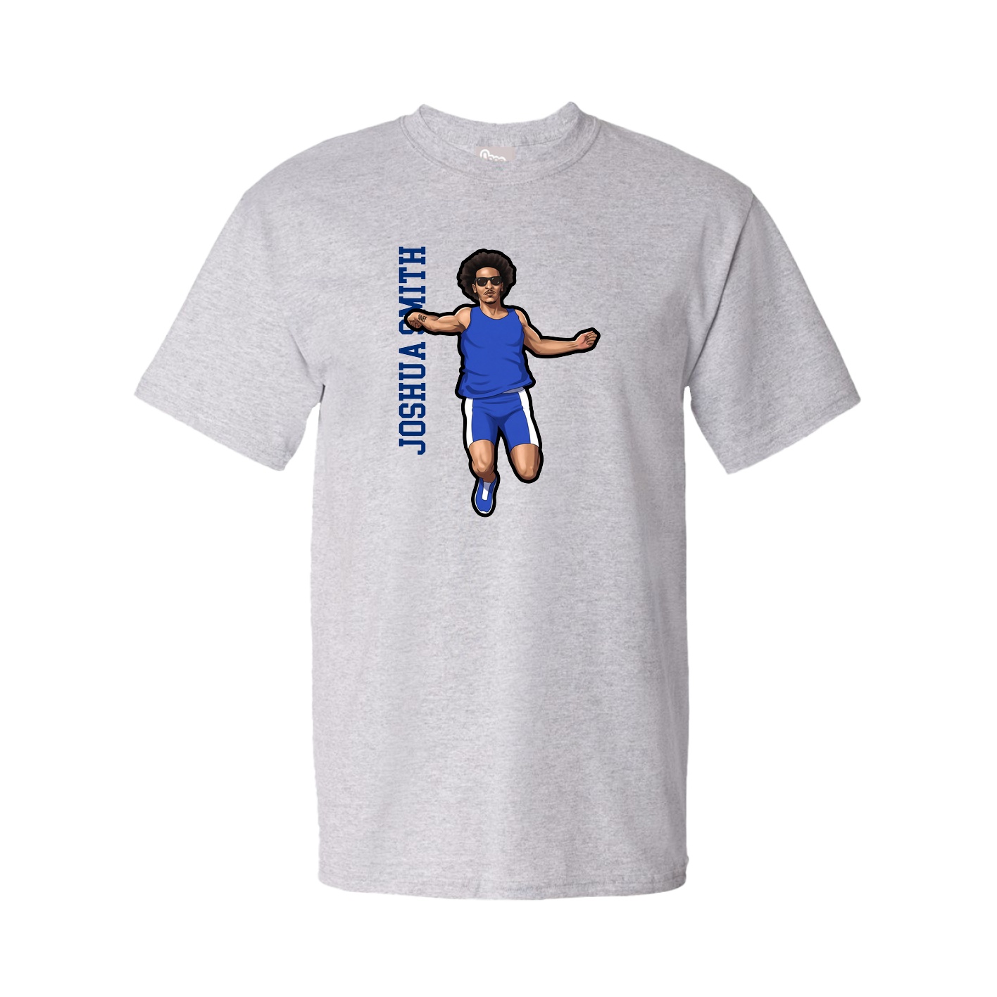 Tee — Name Vertical in Grey