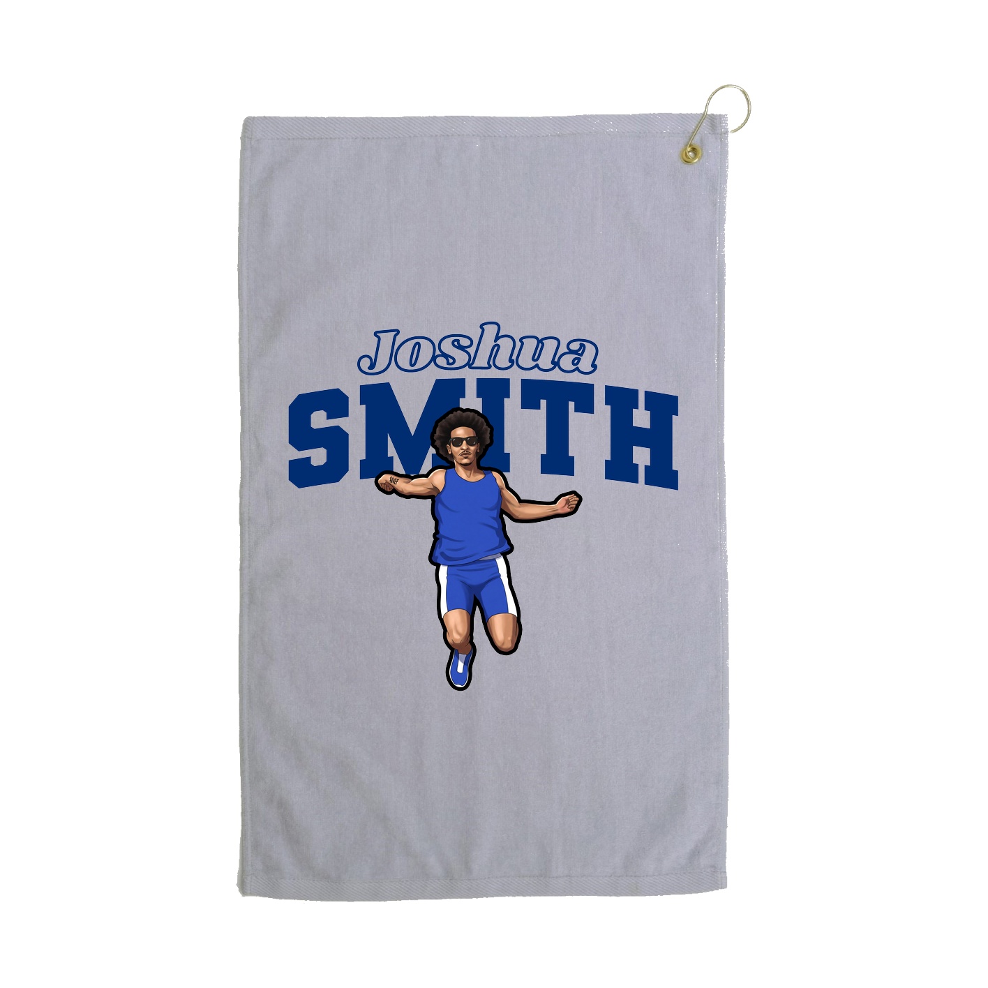 Golf Towel — Name Arch in Grey