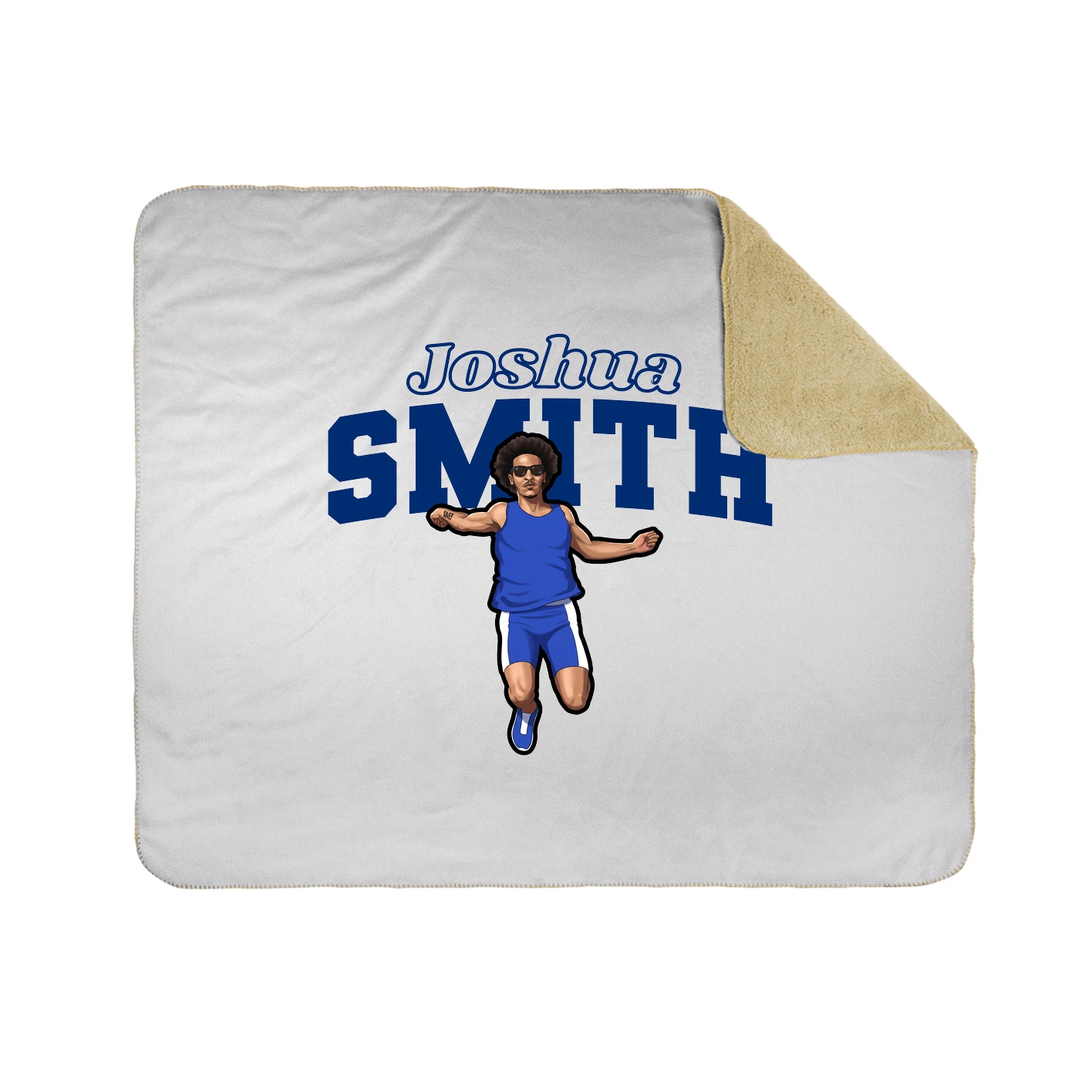 Throw Blanket — Name Arch in White