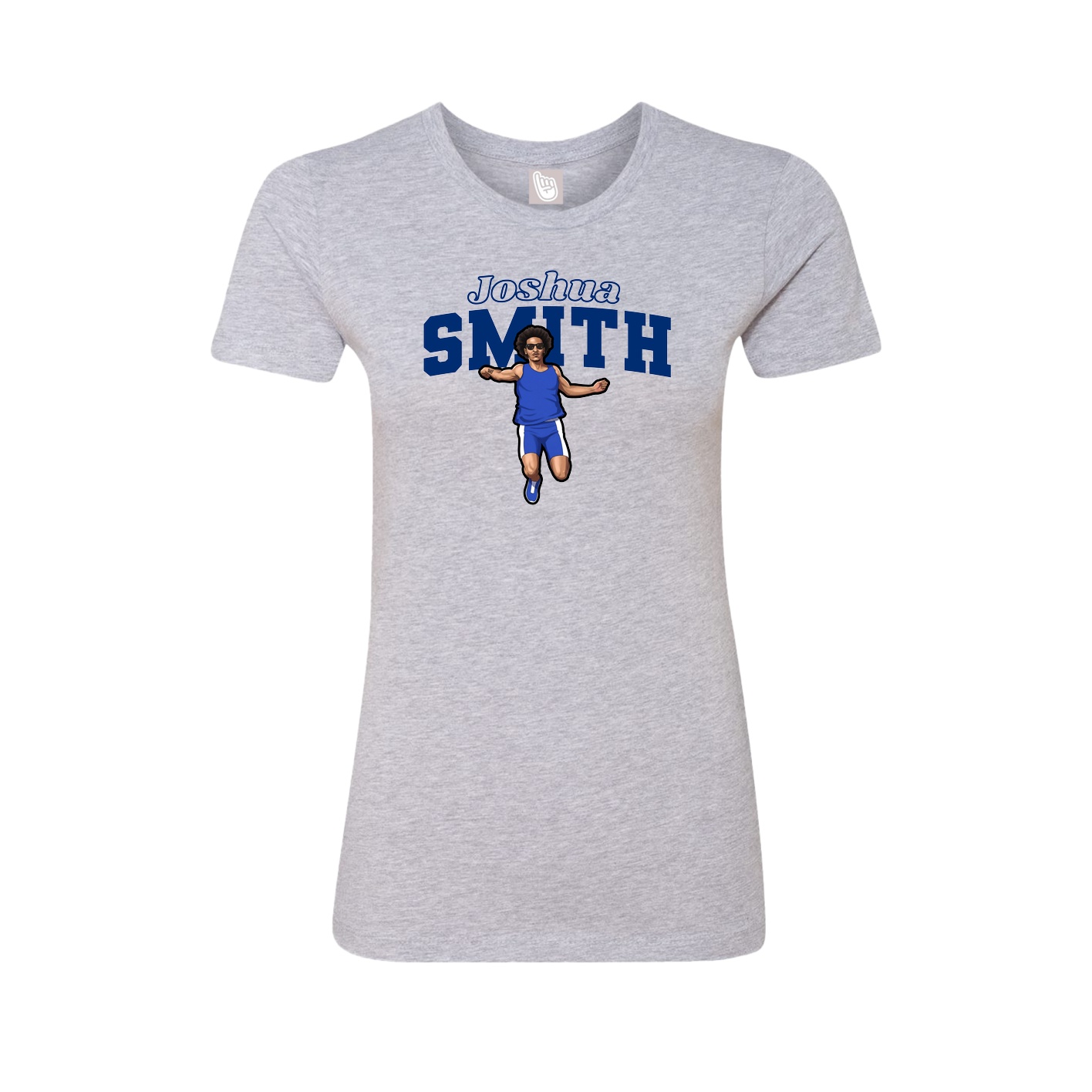 Womens Tee — Name Arch in Grey