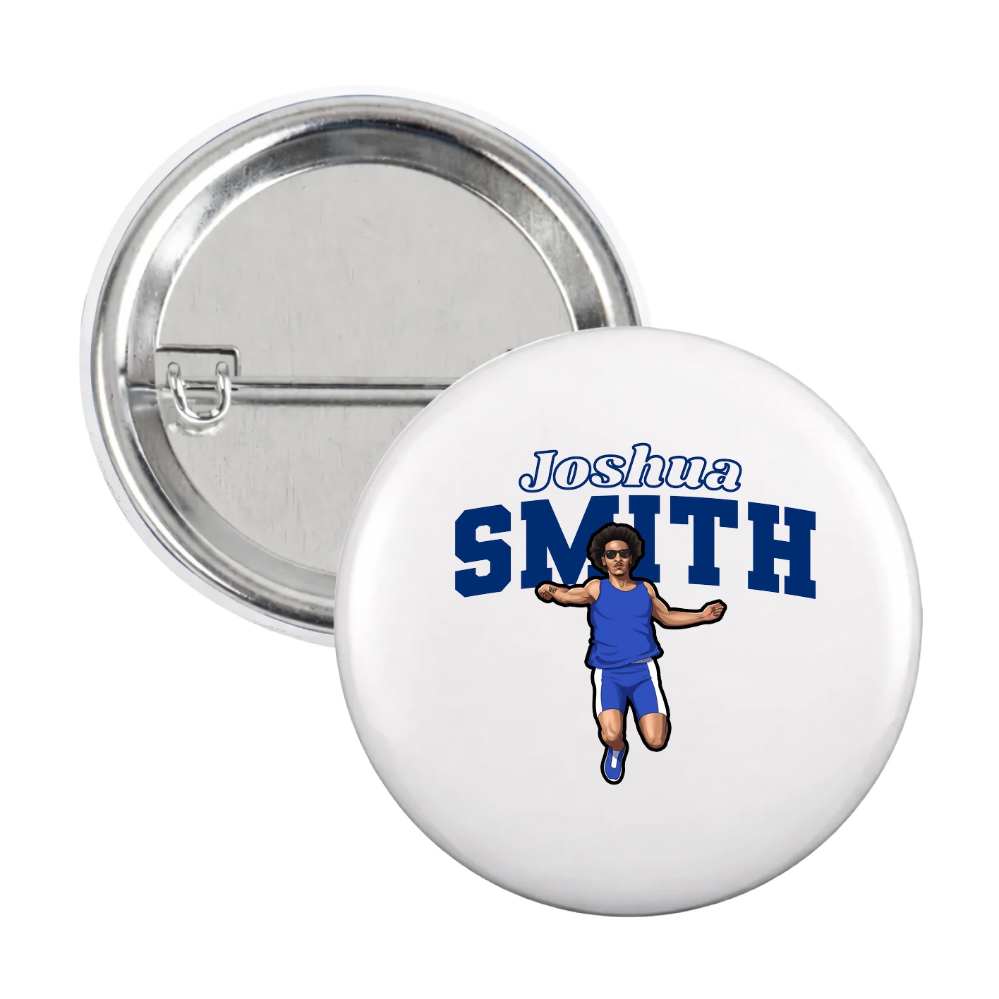 Game Day Button — Name Arch in White