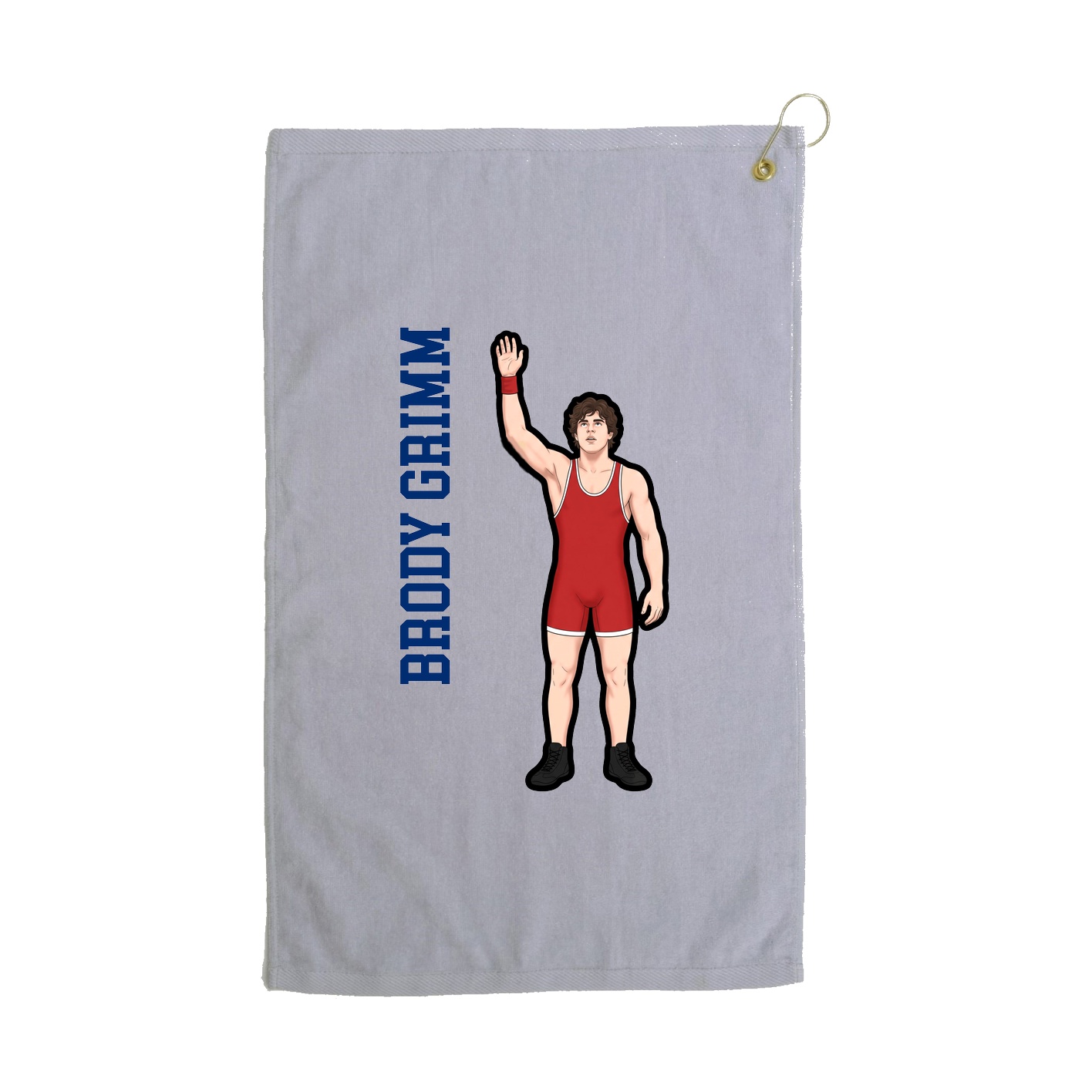 Golf Towel — Name Vertical in Grey