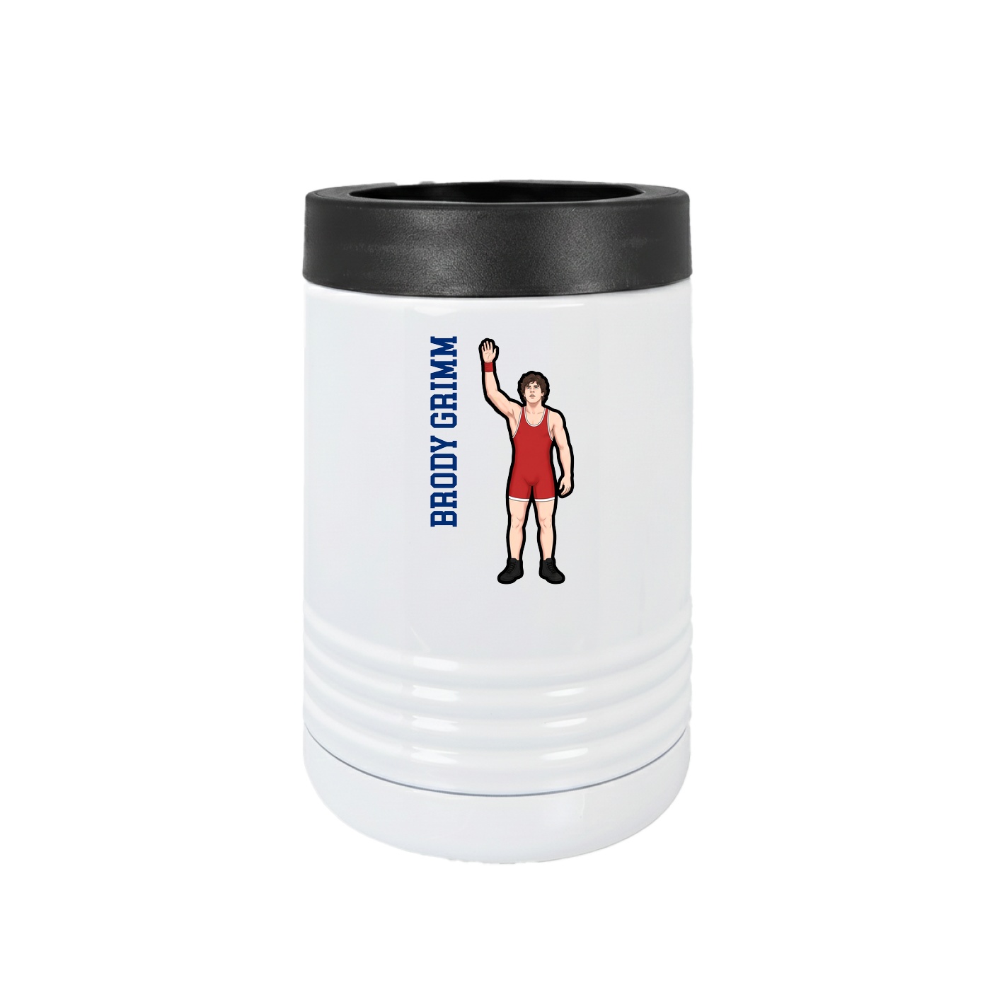 Beverage Holder — Name Vertical in White
