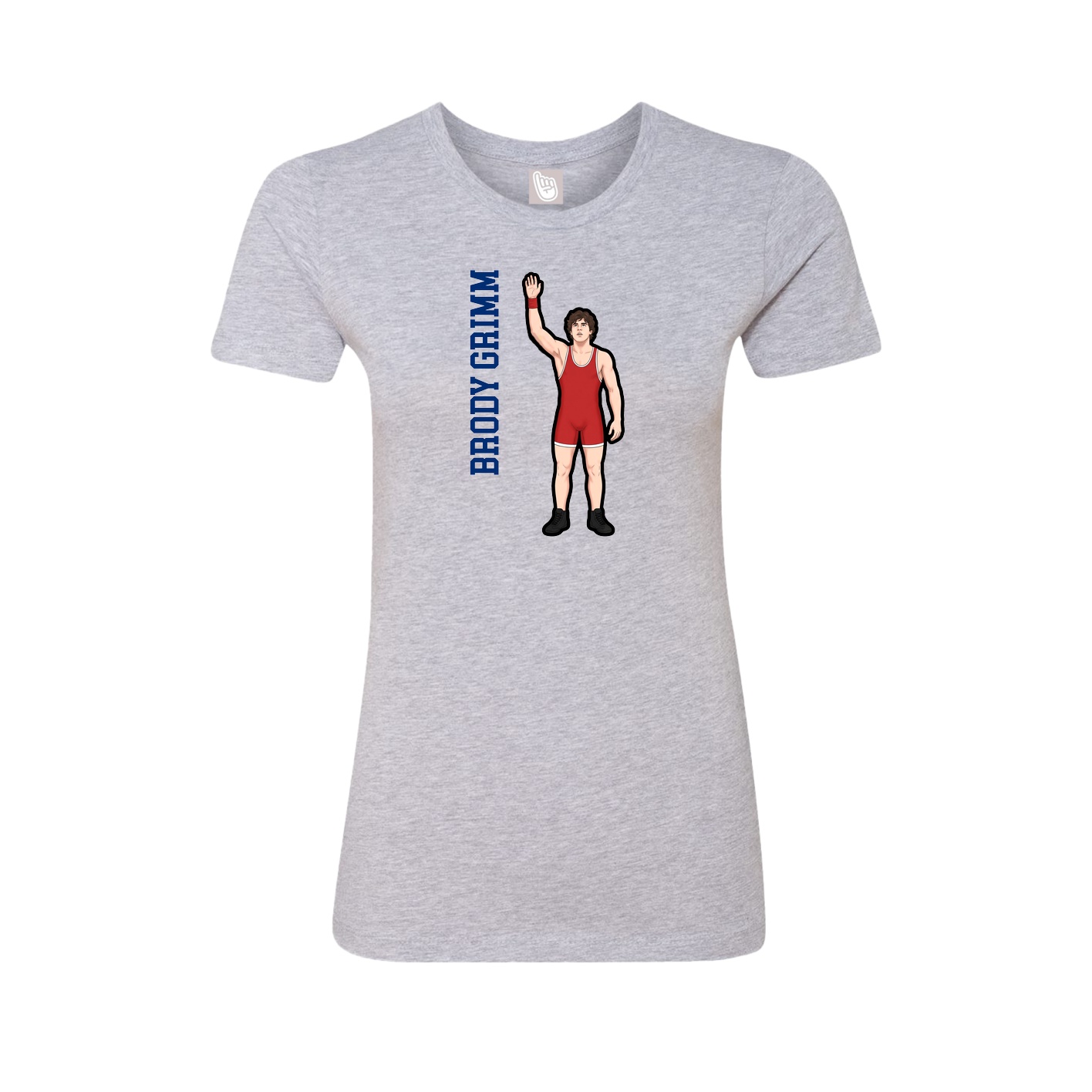 Womens Tee — Name Vertical in Grey