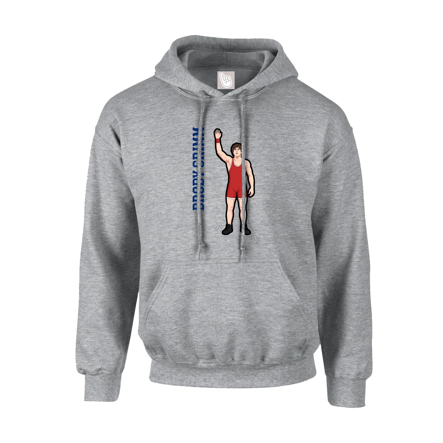 Youth Hoodie — Name Vertical in Grey