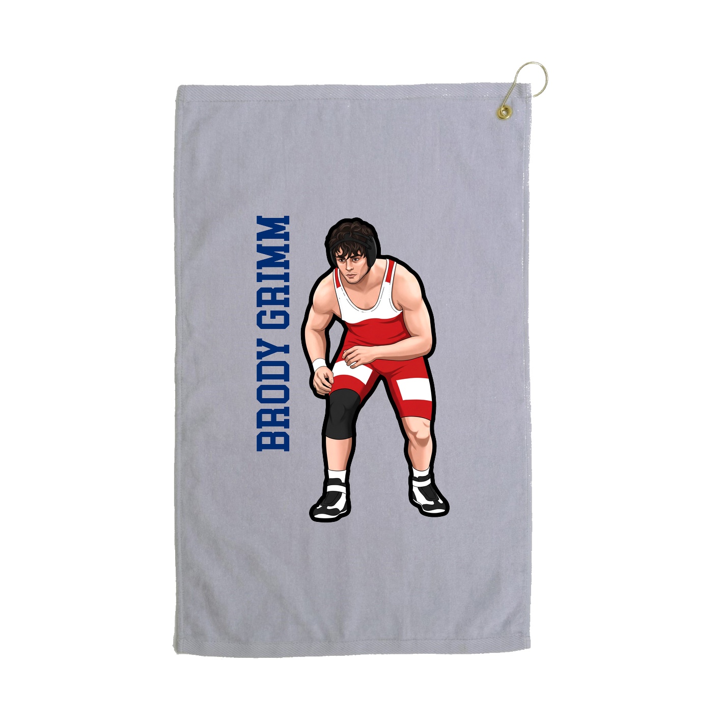 Golf Towel — Name Vertical in Grey